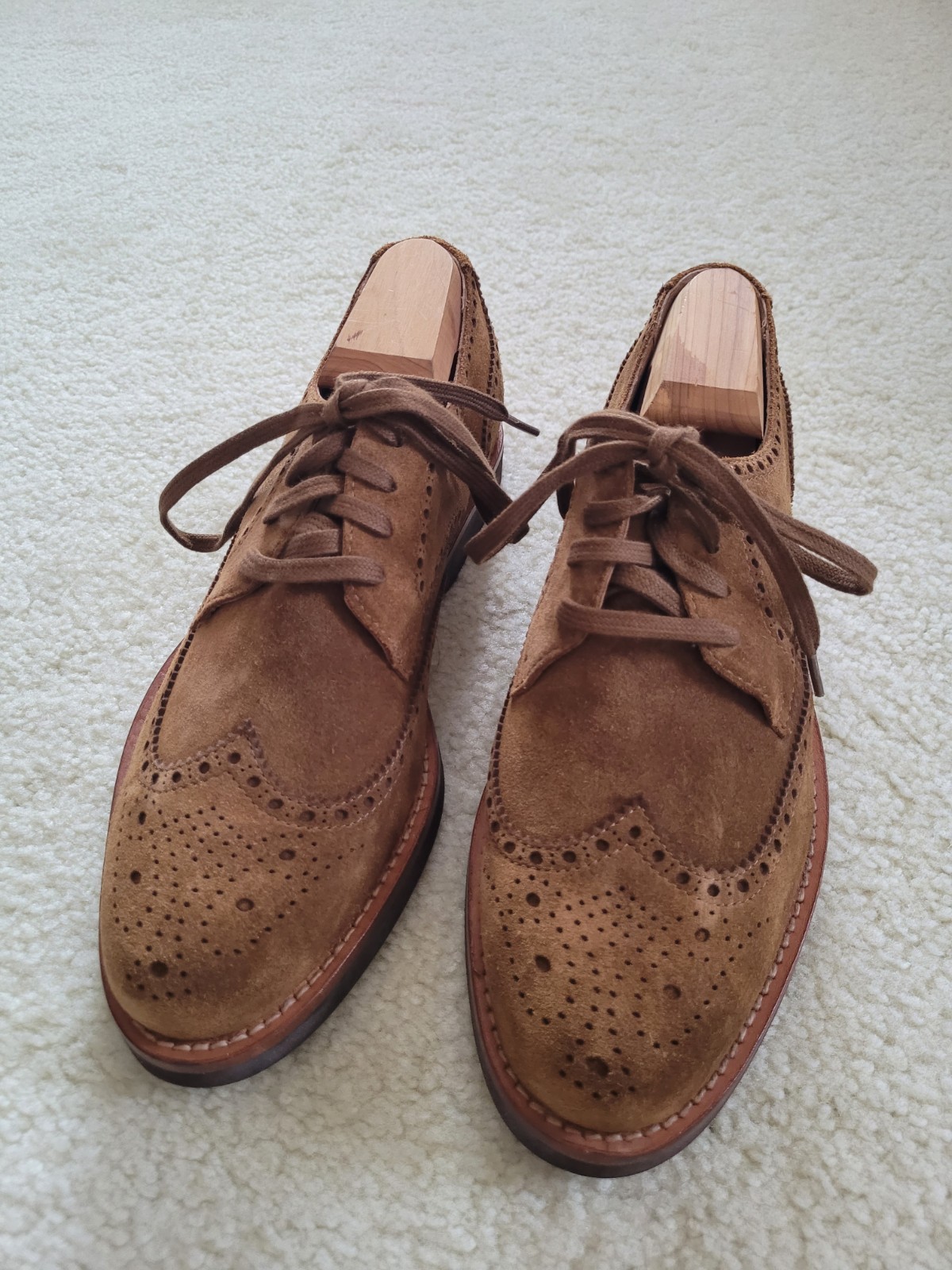 Polo Ralph Lauren Men’s Rhett Wingtip Suede Leather Dress Shoes Size 7D 7 Medium