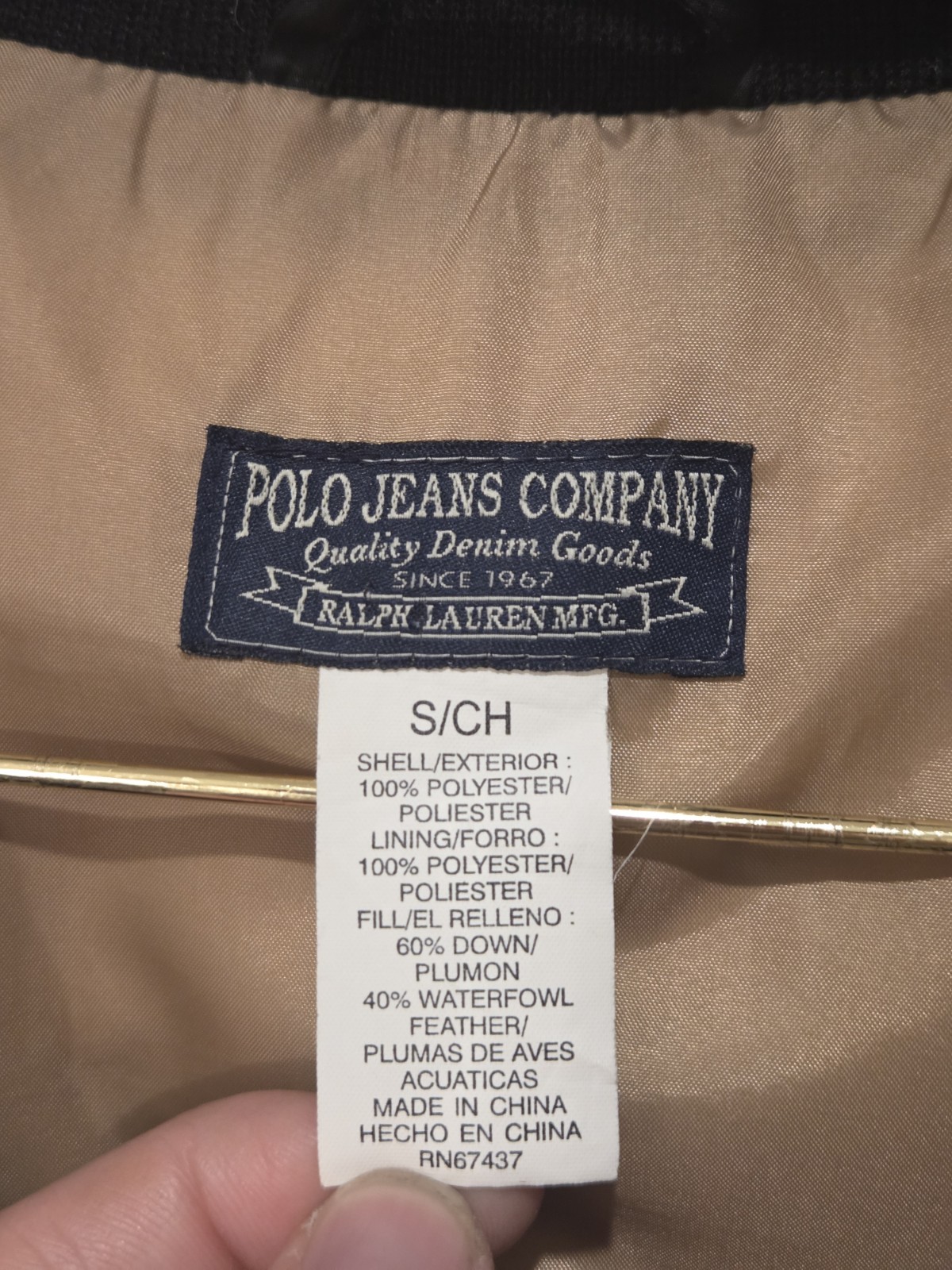 Polo Jeans Co Ralph Lauren Down Puffer Vest Black Men’s Small 60% Down