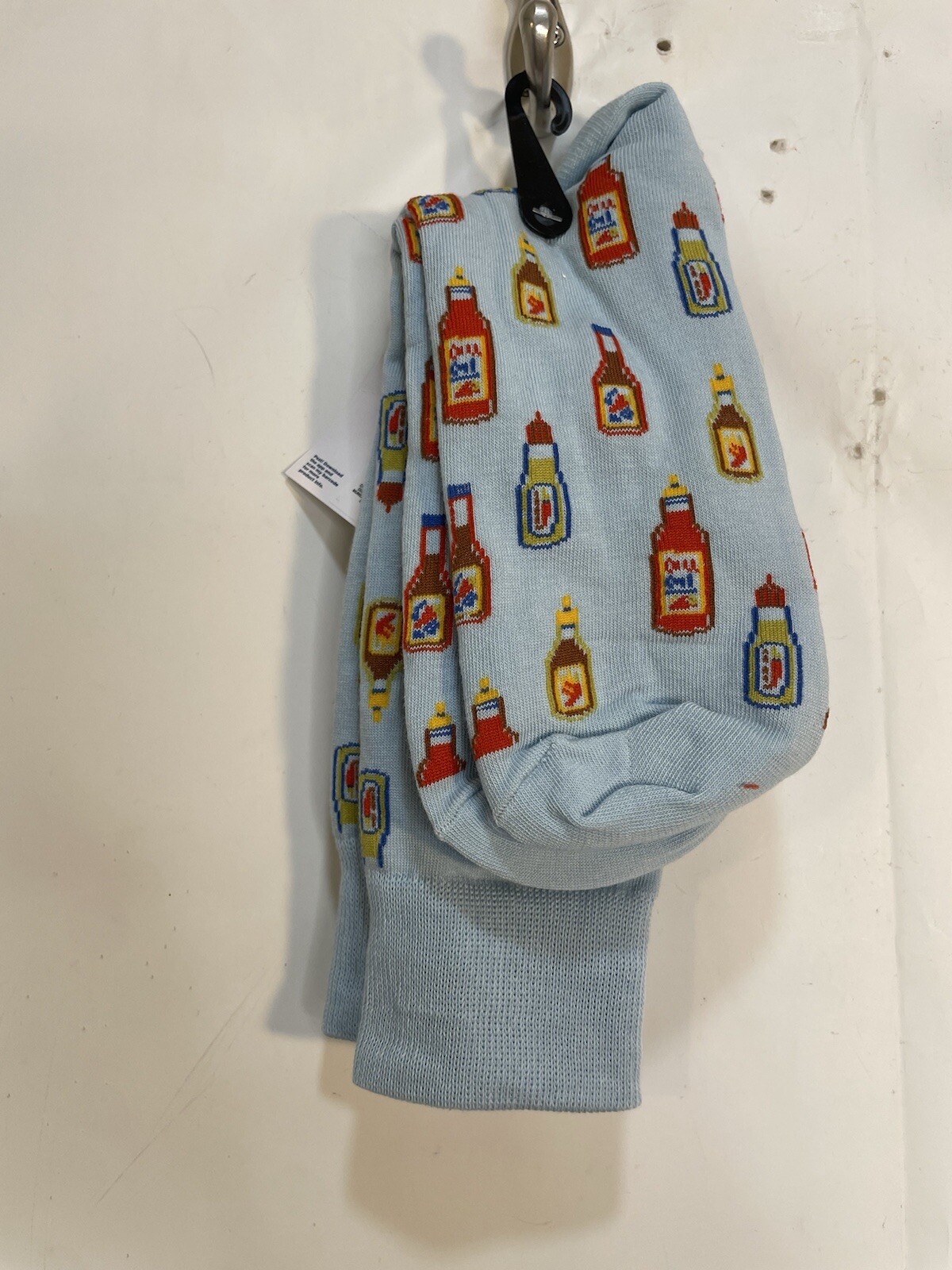 Old Navy Mens One Size Blue Multicolor Hot Sauce Printed Novelty Statement Socks