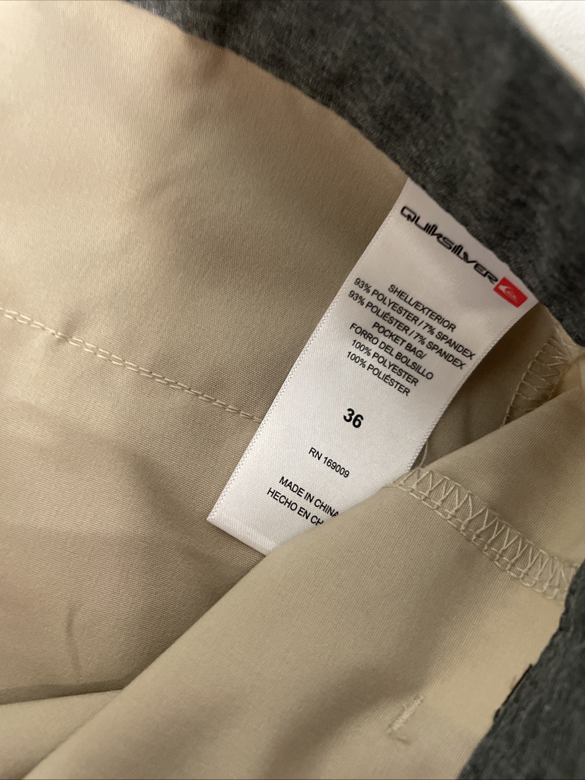 Quiksilver Men’s Regular Fit 9” Active Stretch Hybrid Shorts TAN 36 Wicking UV