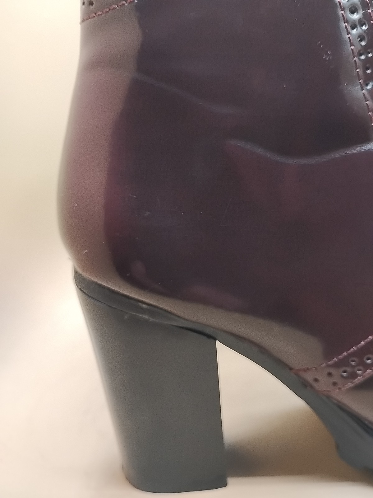 BAMBOO Bootie Sz 6 Tracker -05 701459 Plum Man Made Material Lace Up
