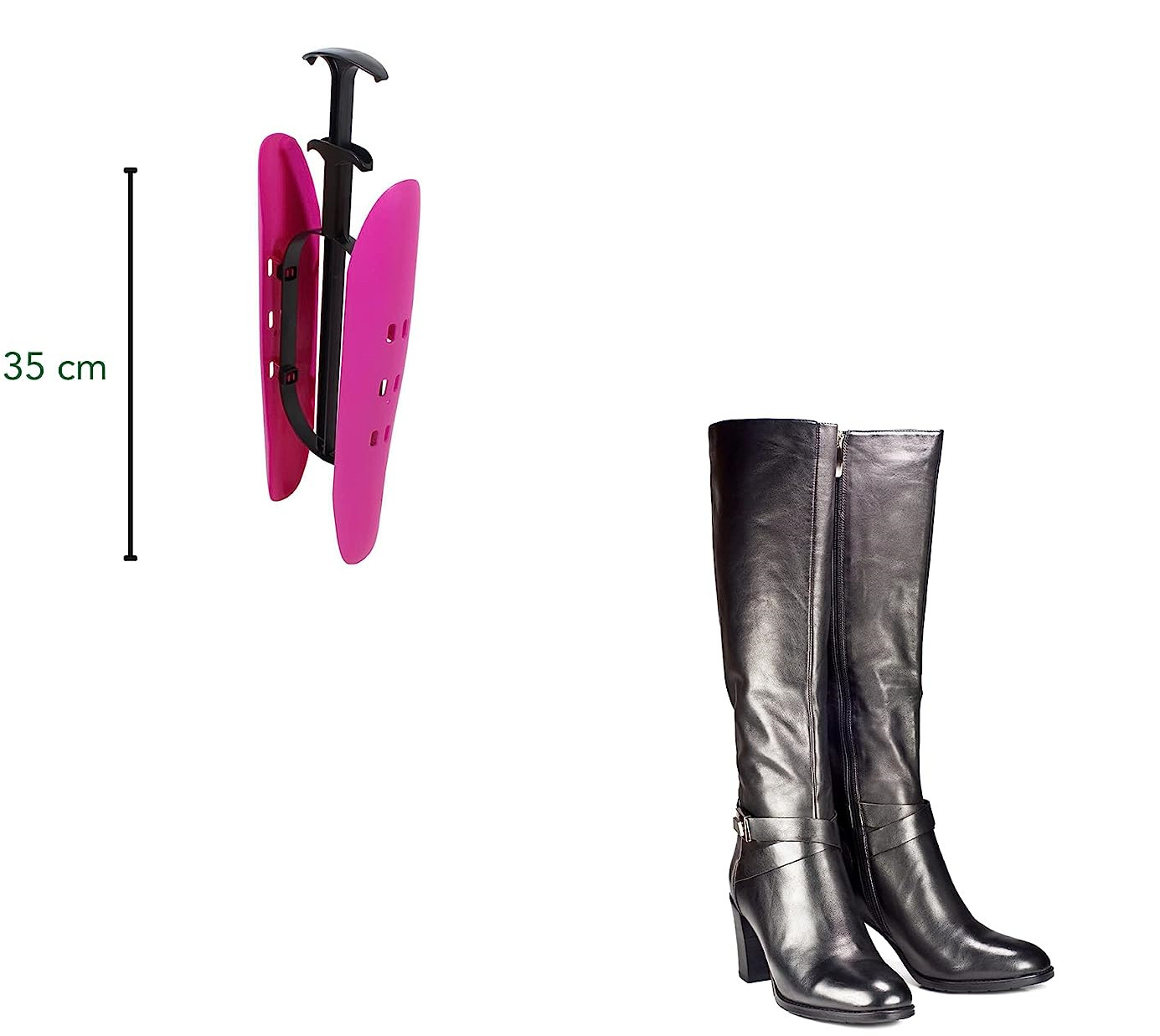 Moneysworth & Best Boot Shapers Shoe Trees with Handles – Black or Pink – 1 Pair