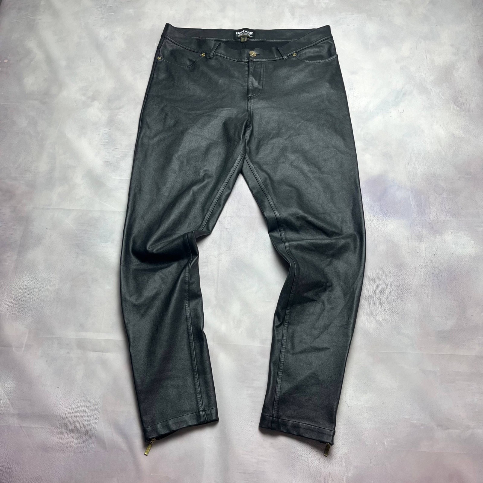 Barbour International Women’s Black Coated Skinny Trousers Jeans Size UK 10 W28