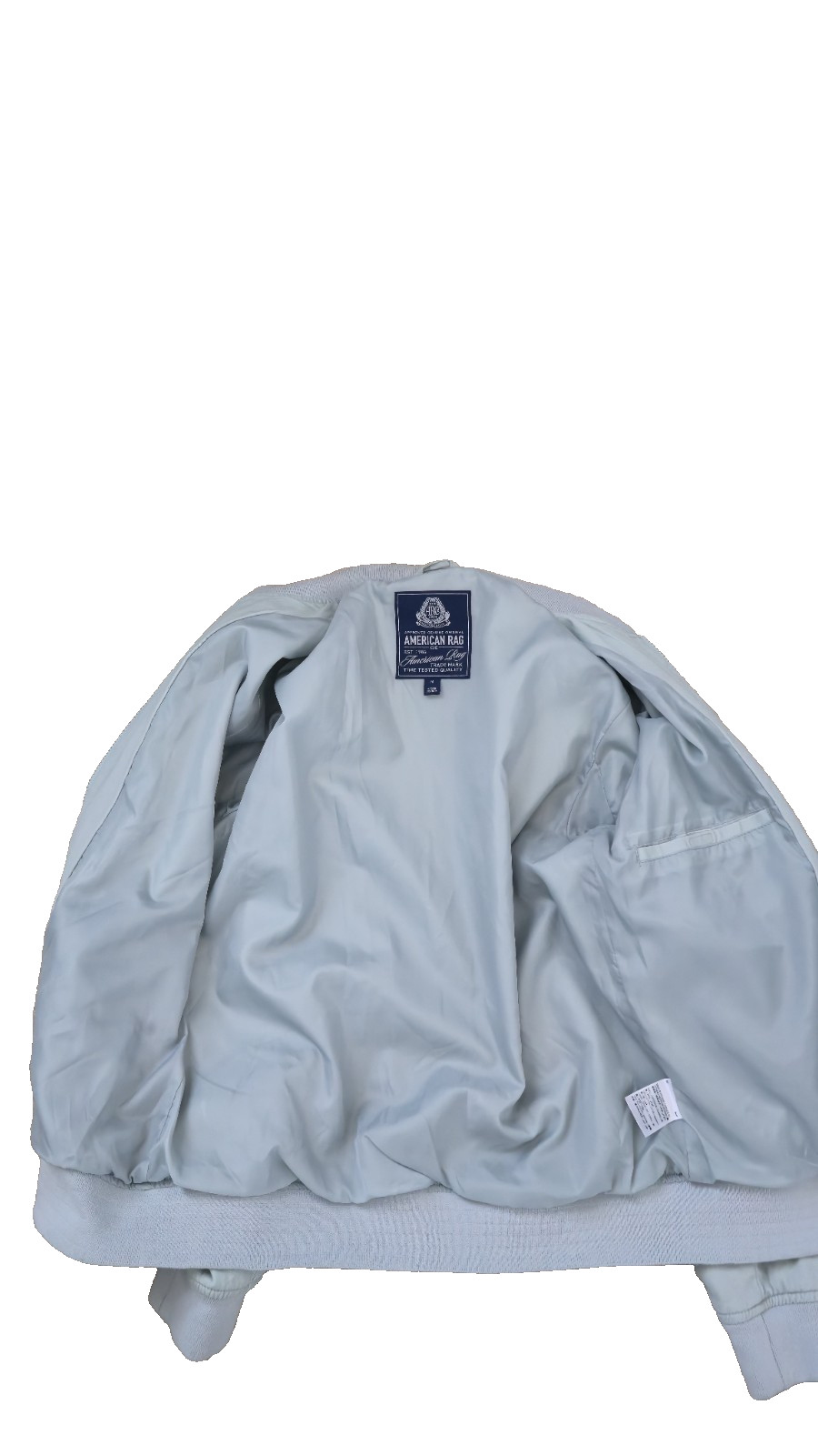 American Rag Flight Bomber Jacket Medium 100% Cotton Men’s Light Sage Green