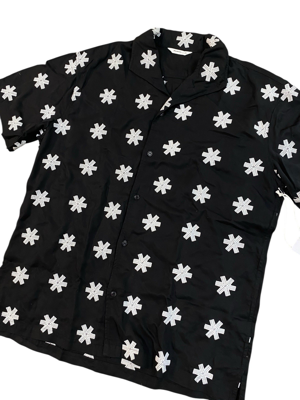 3Sixteen Leisure Shirt Black Size XXL Brand New Short Sleeve Button Down