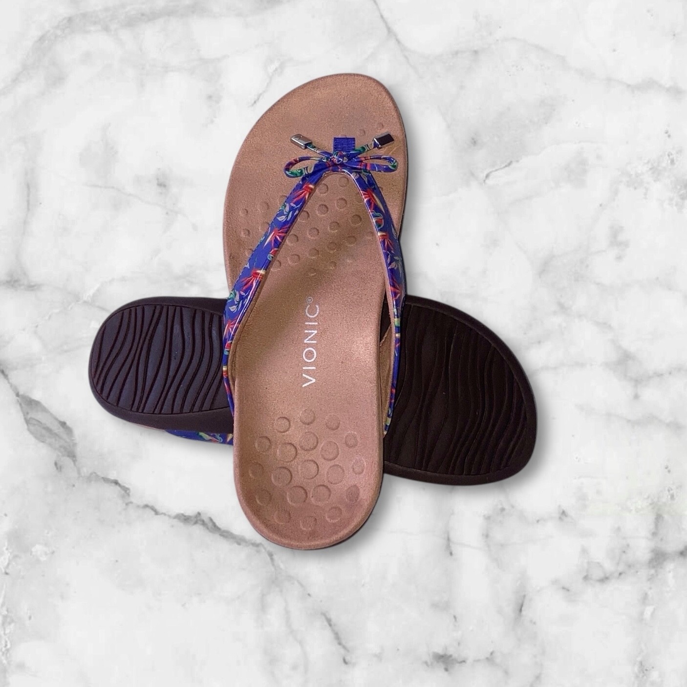 Vionic Bella Royal Blue Womens Flip Flops Size 9