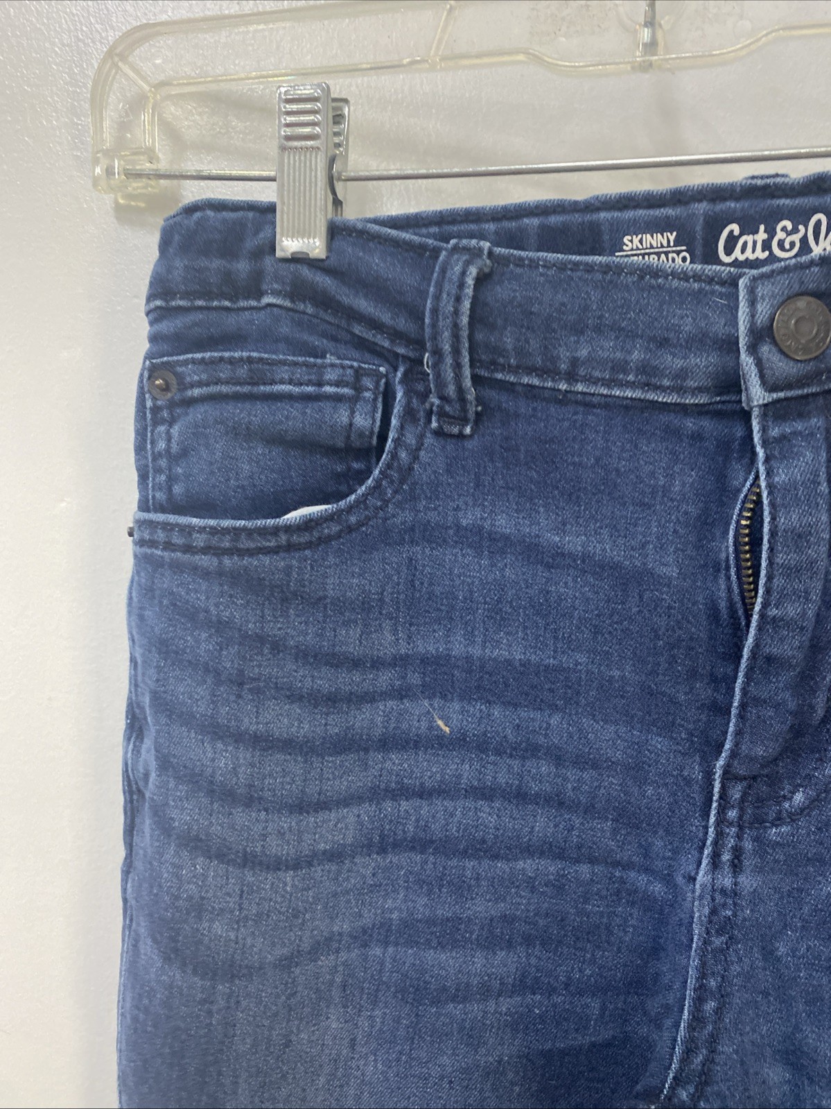 Cat & Jack Blue Jeans 16 Skinny Stretch Adjustable Waist/Button Zipper Closure
