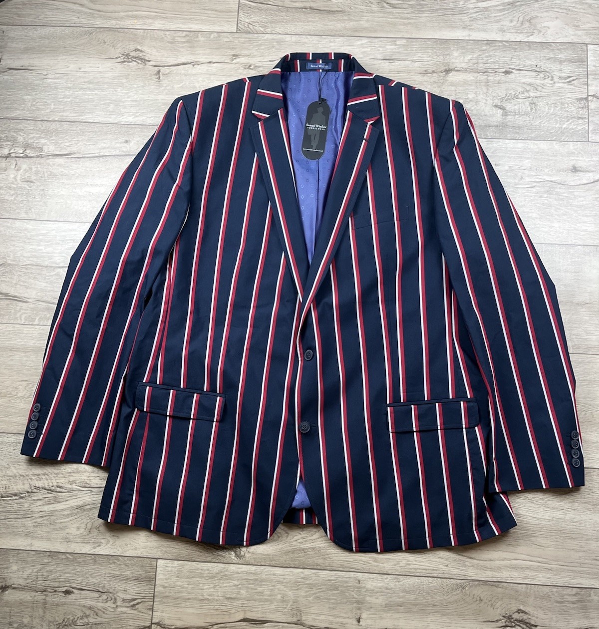 Samuel Windsor Jacket Blazer Men’s Sz 50L Stripe Boating Party Henley Regatta