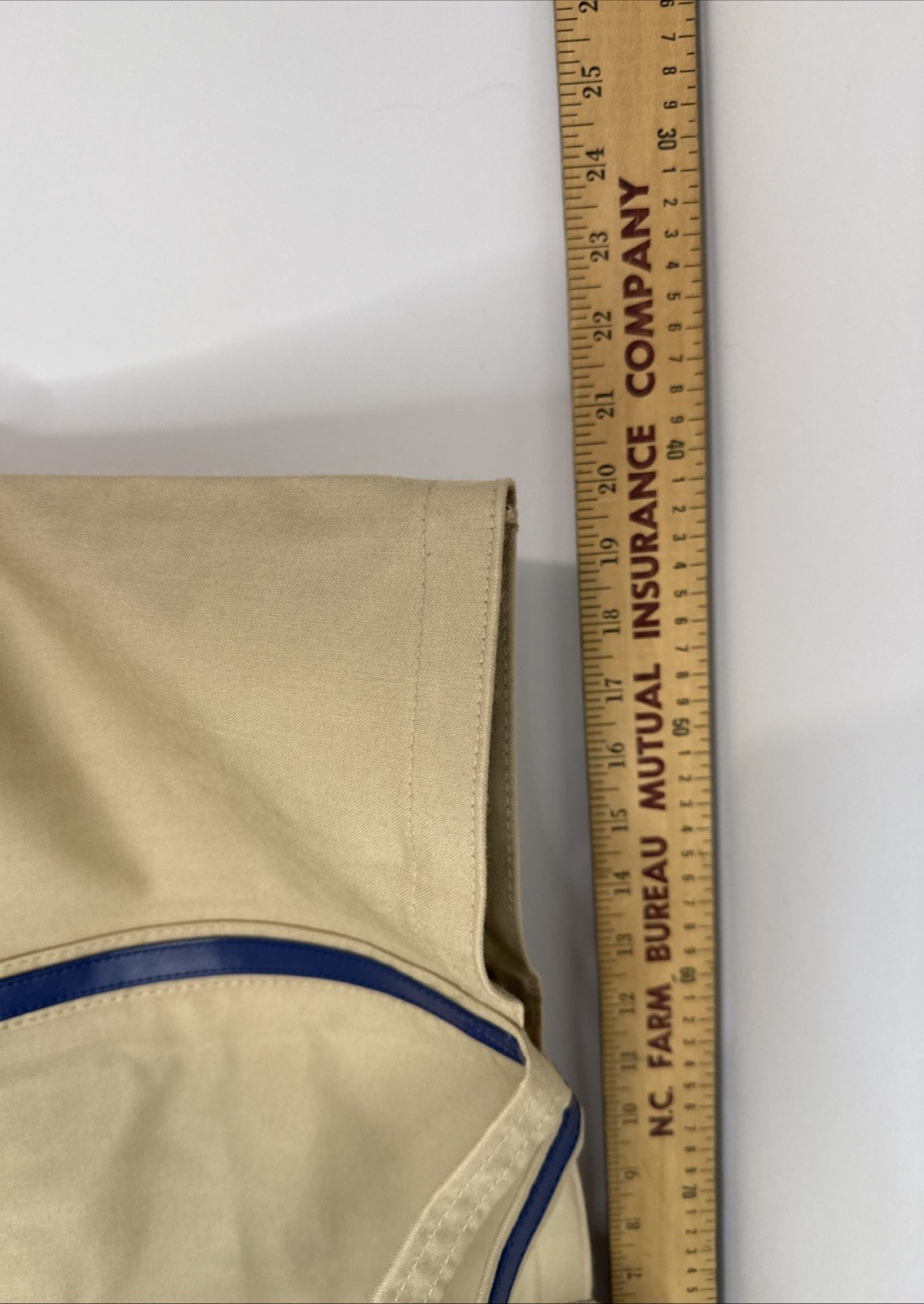 Beige Blue Canvas Tote Bag Shoulder Bag Casual Travel Accessory