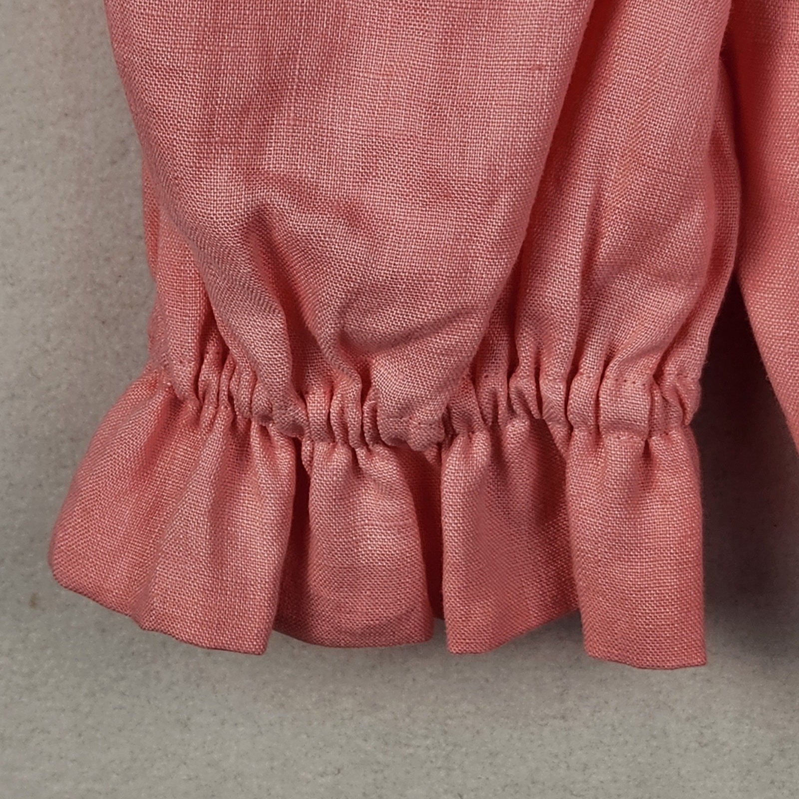 Ephemera Olympia Geranium Crop Blouse 100% Linen Women’s SZ 4