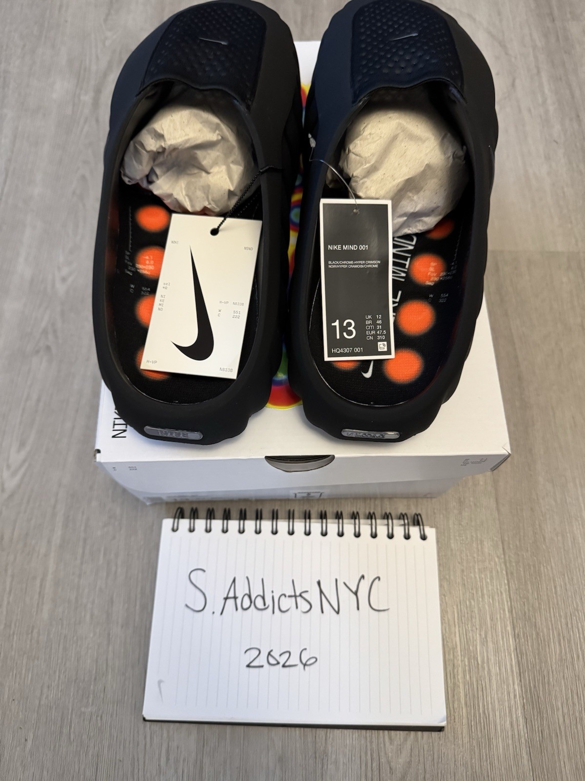 Nike Mind 001 Slide ‘Black Chrome’ (HQ4307-001) Size 13