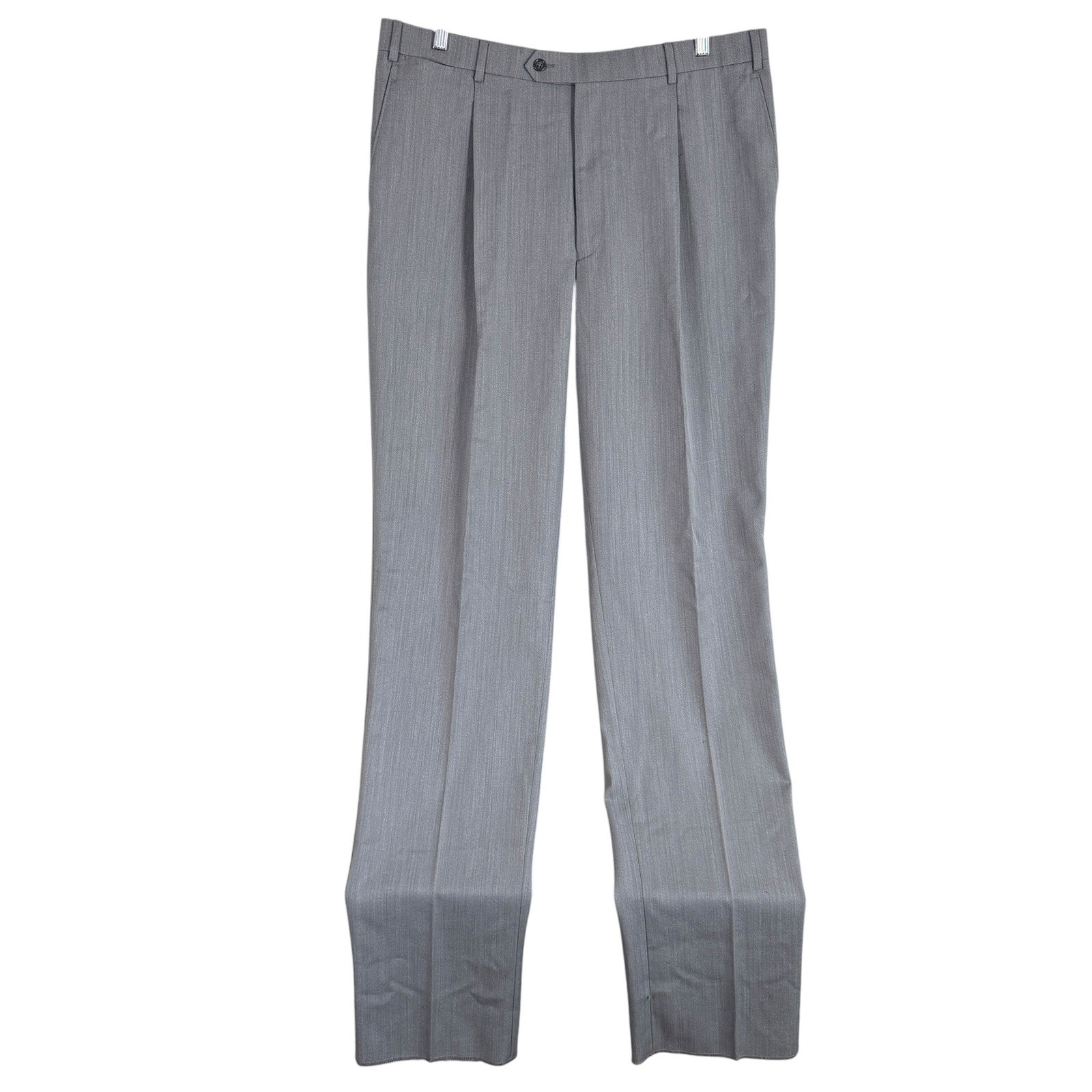 Hart Schaffner Marx Dress Pants Mens 38 Unhemmed Grey Pleated Wool NEW $150