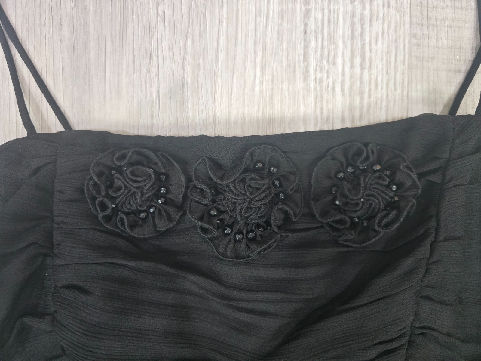 Expo New York 2 Pc Black Cropped & Ruched Top Set Women’s Size 12