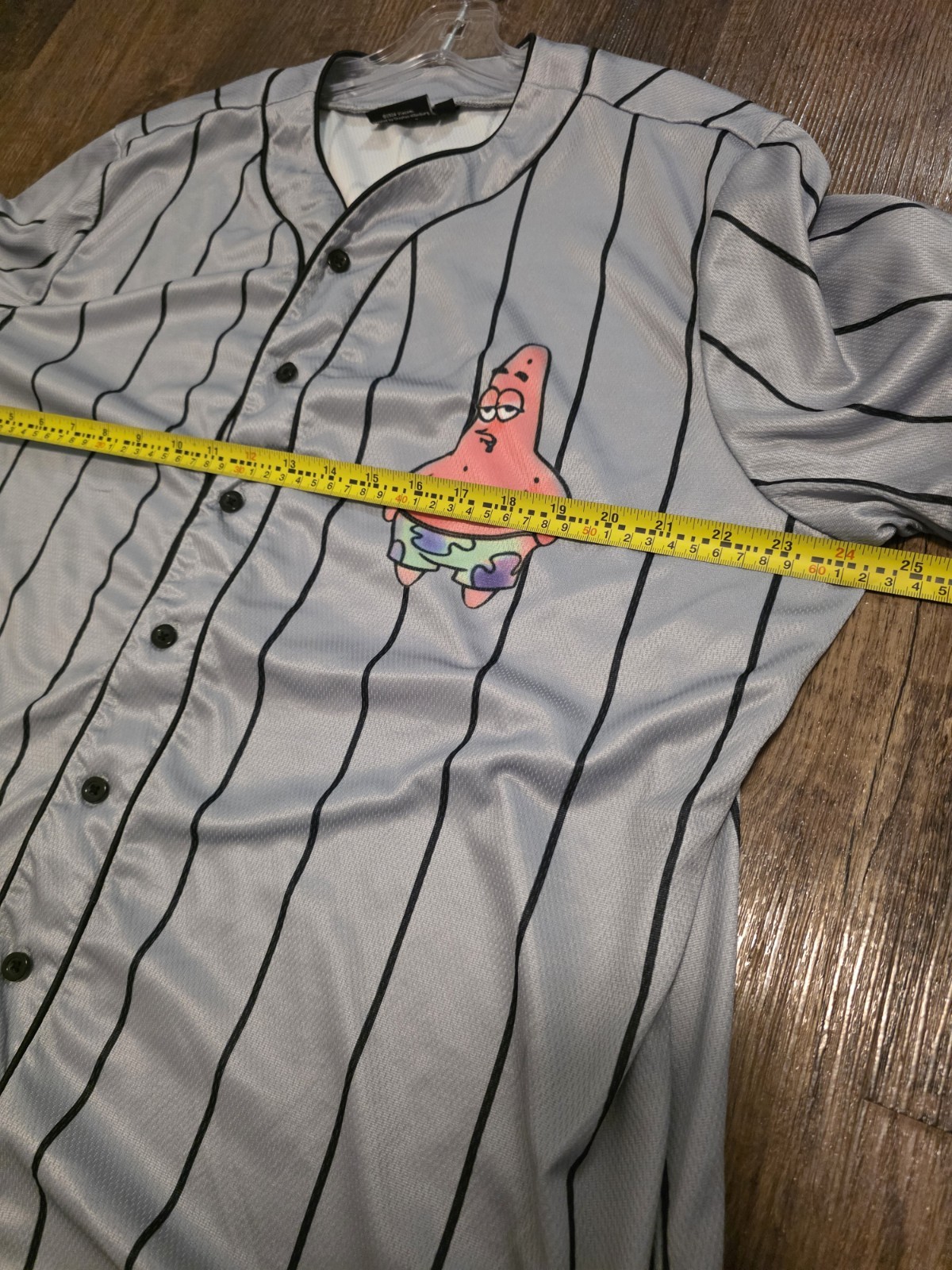 Spongebob Patrick Star Graffiti Baseball Jersey Mens XL Grey Nickelodeon