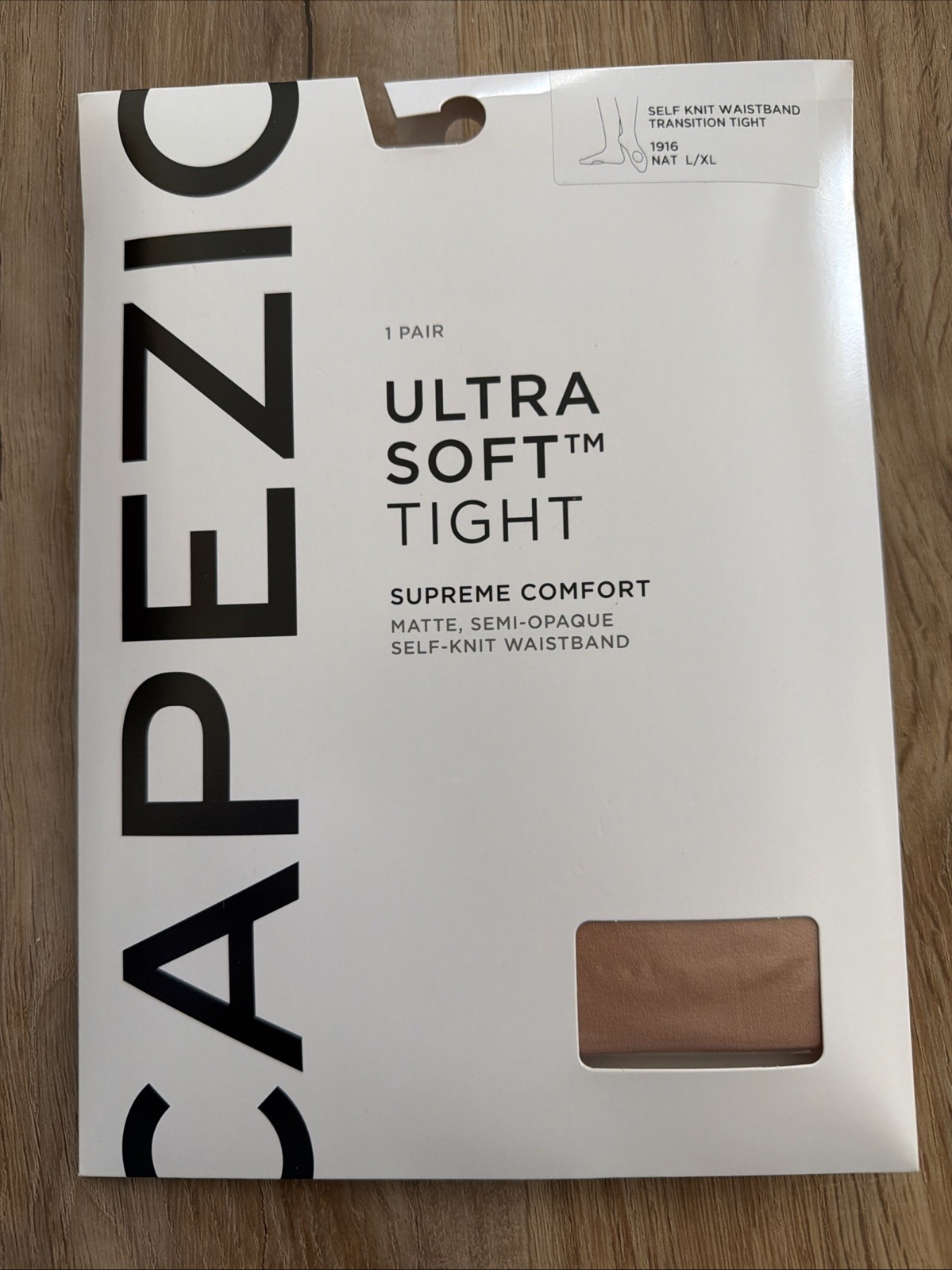 Capezio Natural Tights Ultra Soft Self Knit Waistband Size Large Extra Large
