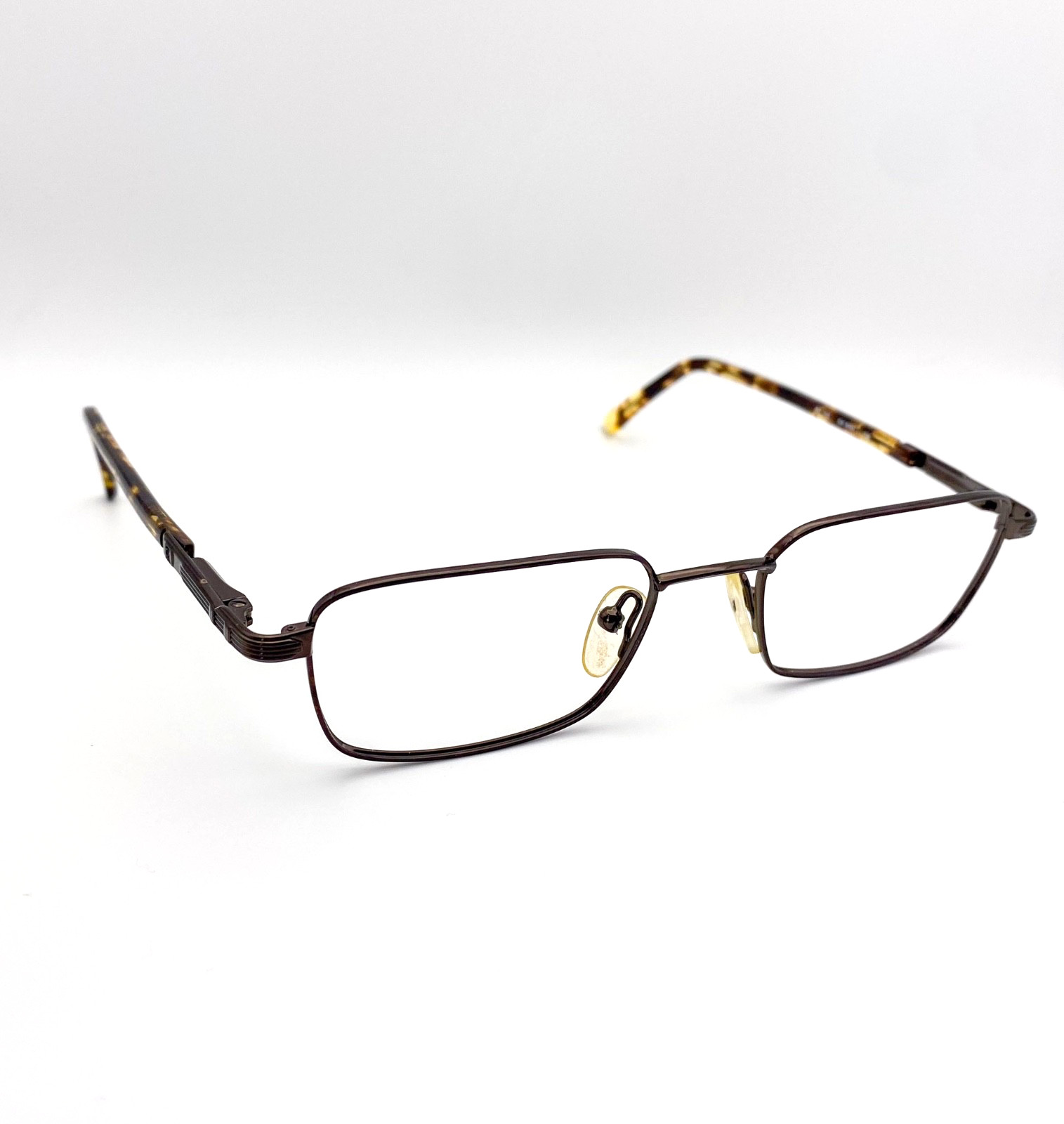 Vintage Roy Tower Metal Tortoiseshell Rectangular Eyeglasses | NOS 1990s Frames