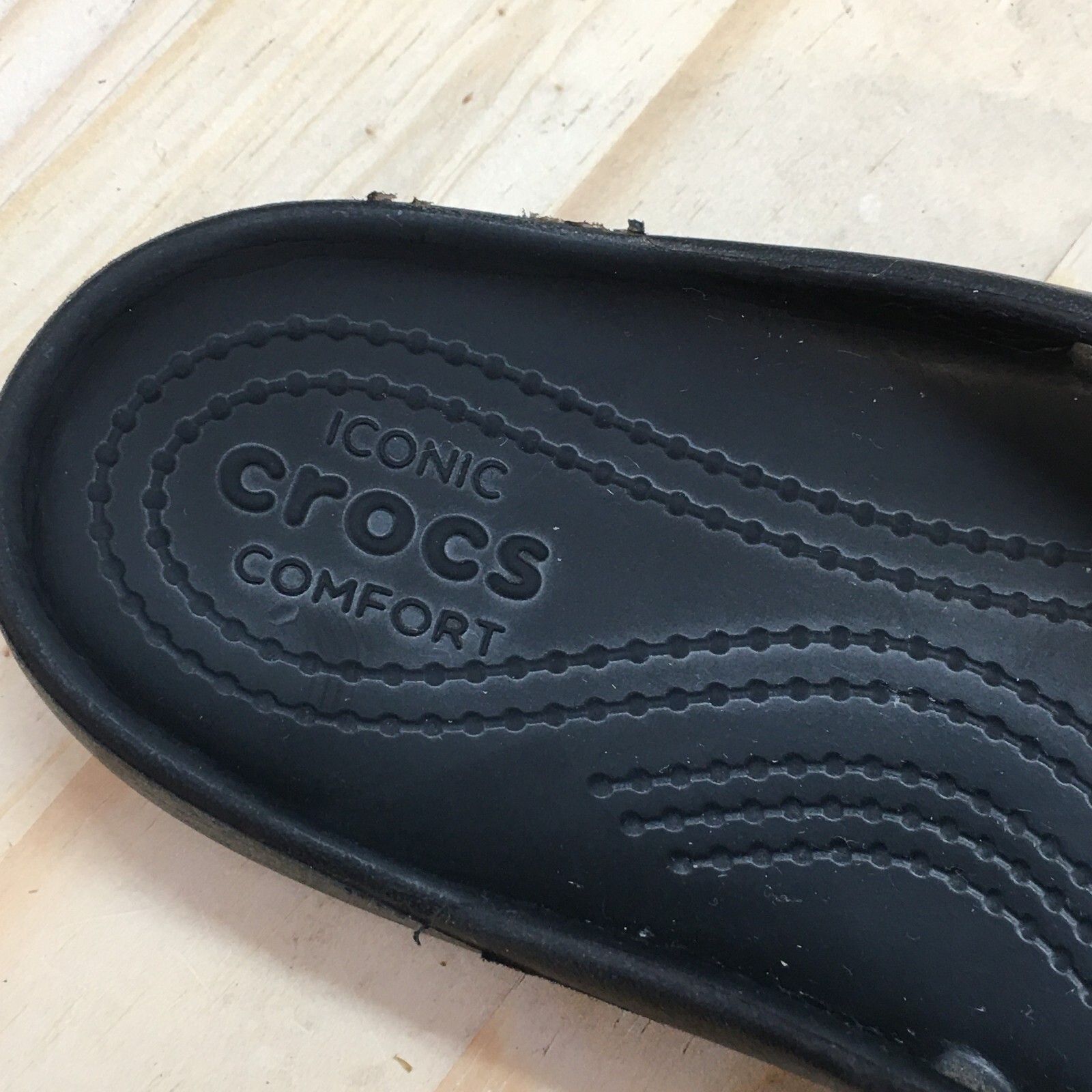 Crocs Sandals Womens 7 Kadee II Flip Flop Black Slip On Casual Comfort Toe Post