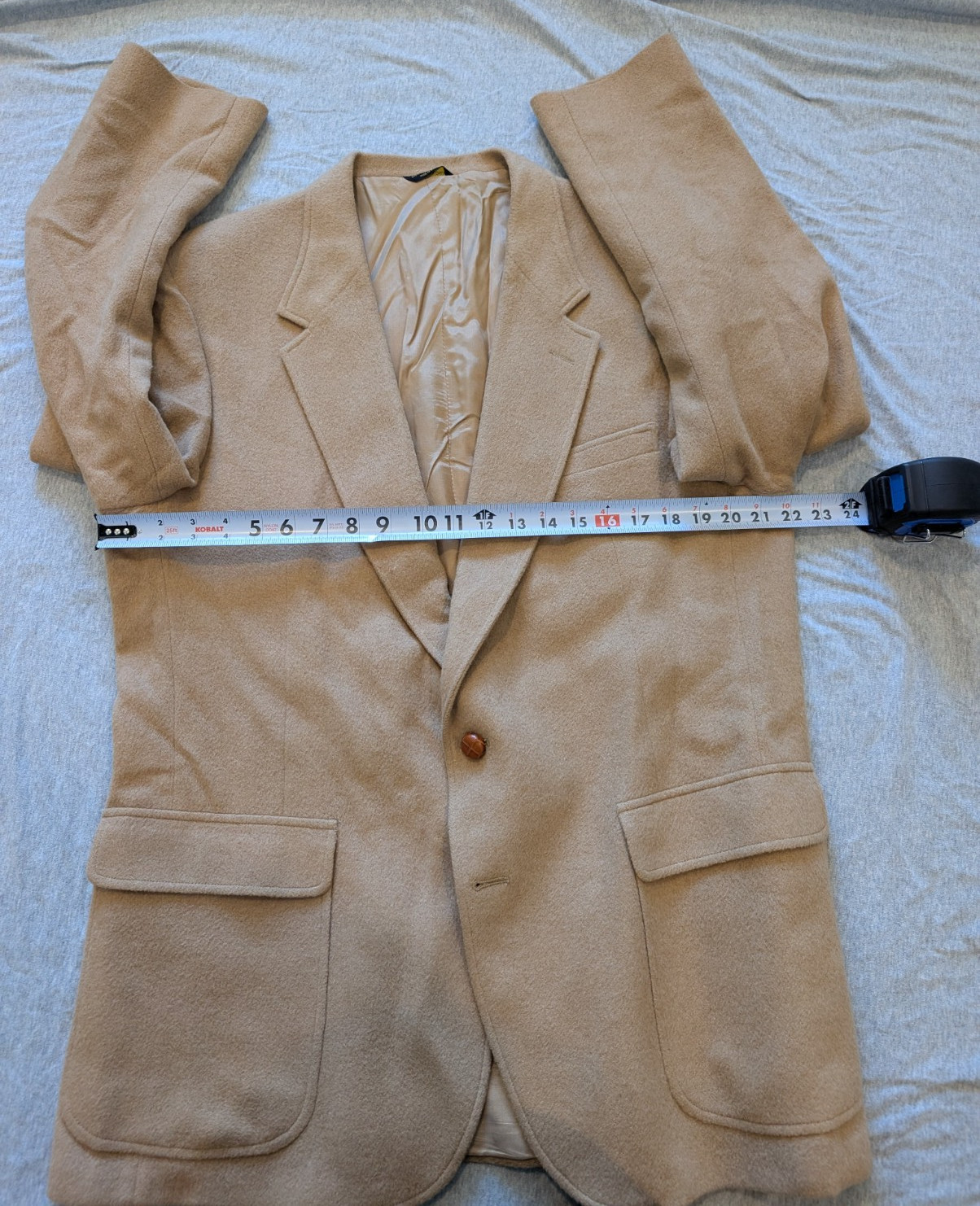 VTG Beige 100% Camel Hair Sportcoat Jacket MITUSA Measurements In Description