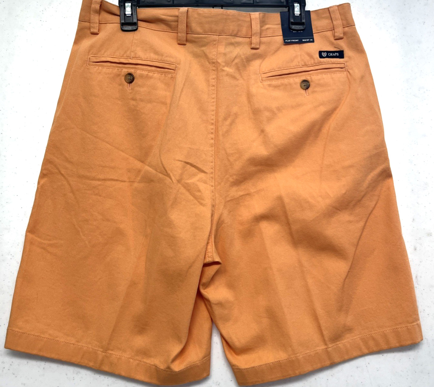 Chaps Men’s Shorts 36 Orange Knee Length 4 Pockets 9 Inch Inseam New With Tags