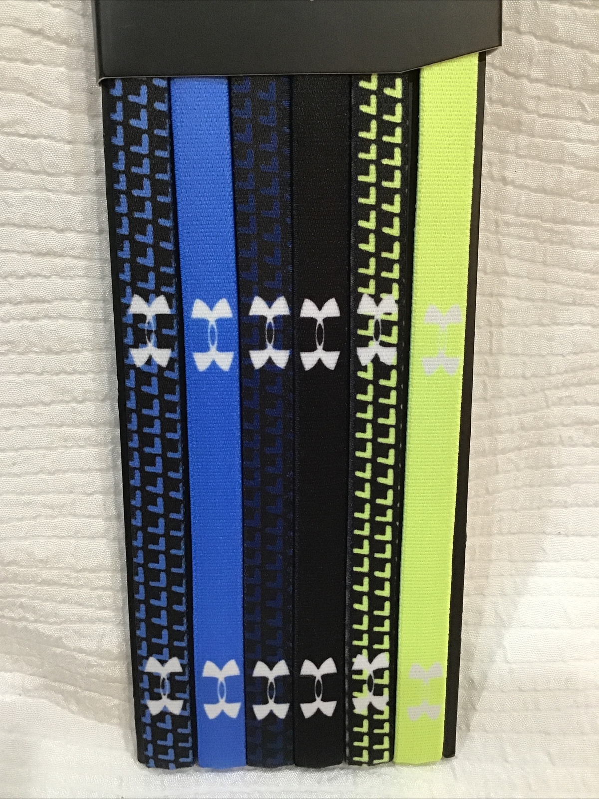 New Under Armour 6-pack Headbands Blue/Black/Neon Yellow/Multicolor!!