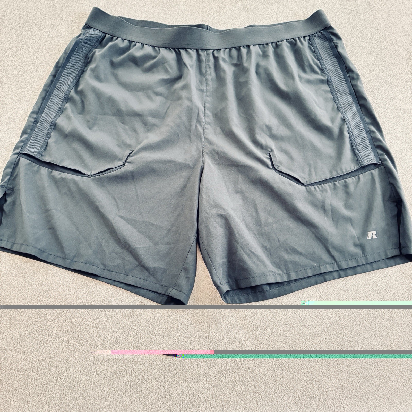 Russell Dri-Power 360 Lg Unisex Shorts Athletic Yoga Beach Pockets Elastic