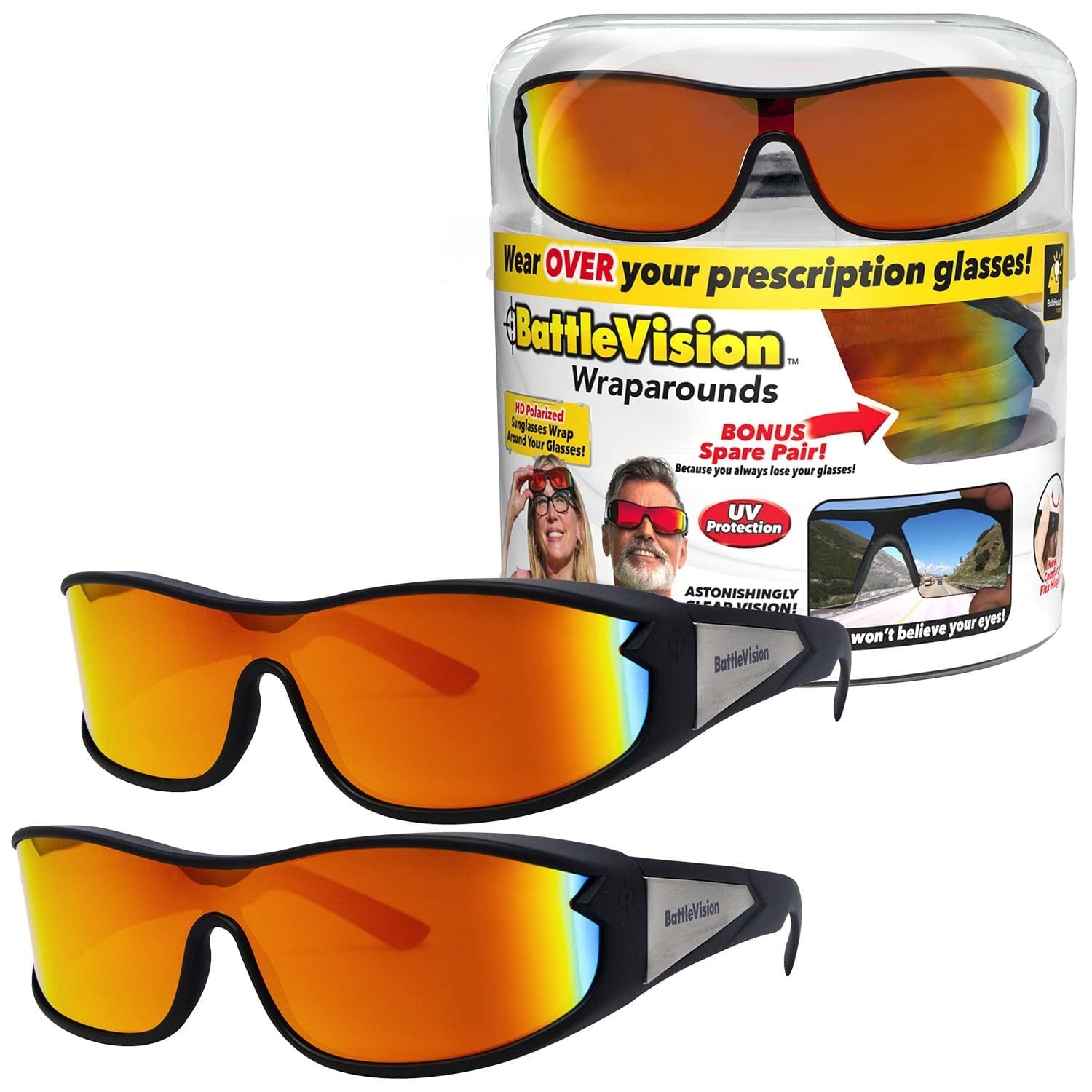 Battle Vision Wrap Around Sunglasses – 2PK