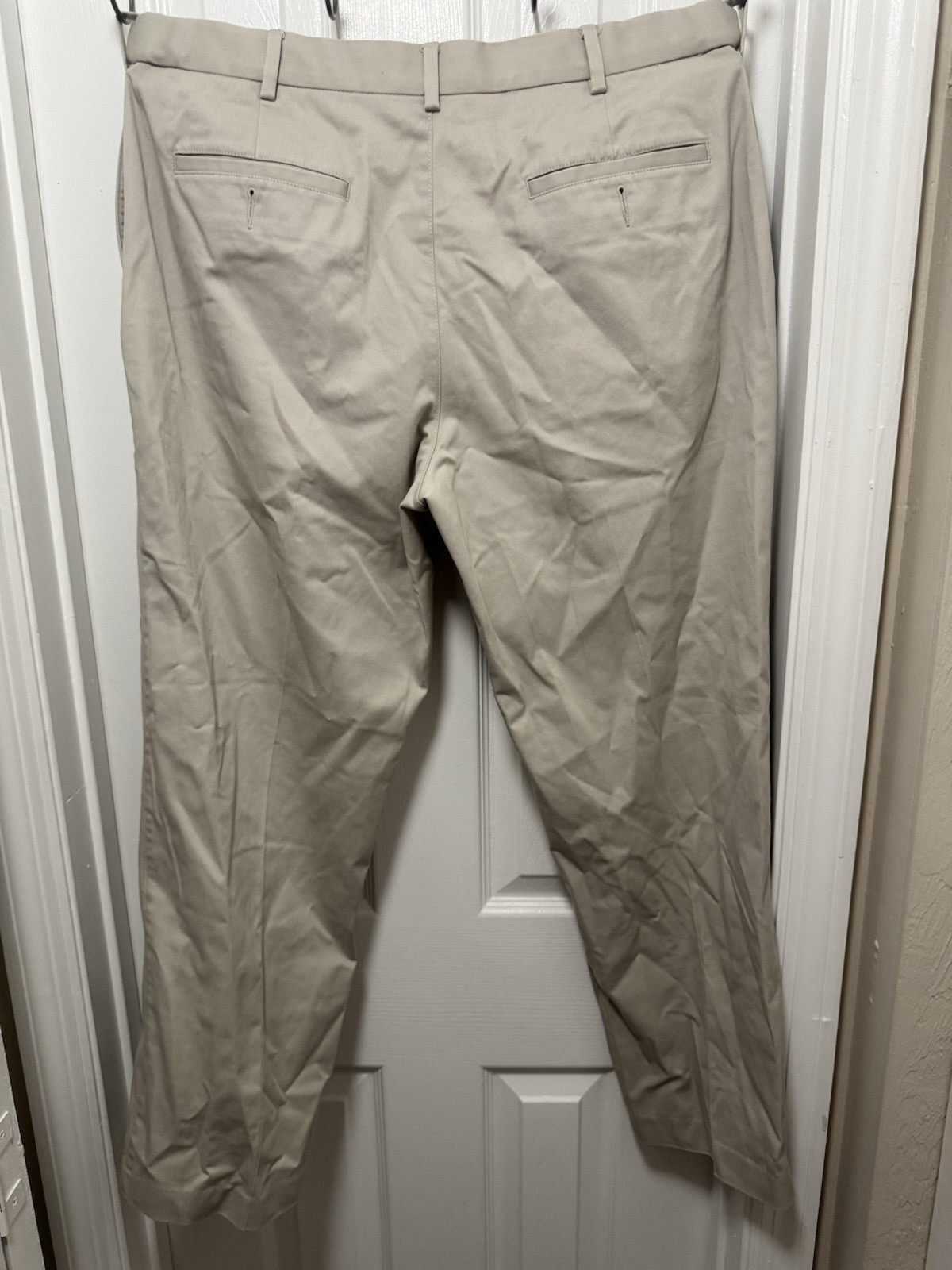 Savane Mens Tan Pants 36×29 98%cotton 2%elastane Flat Front Straight