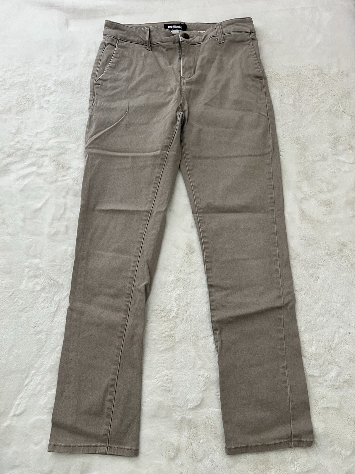 RSQ Slim Straight Khaki Pants Mens 29×30 Beige Casual Stretch Chino