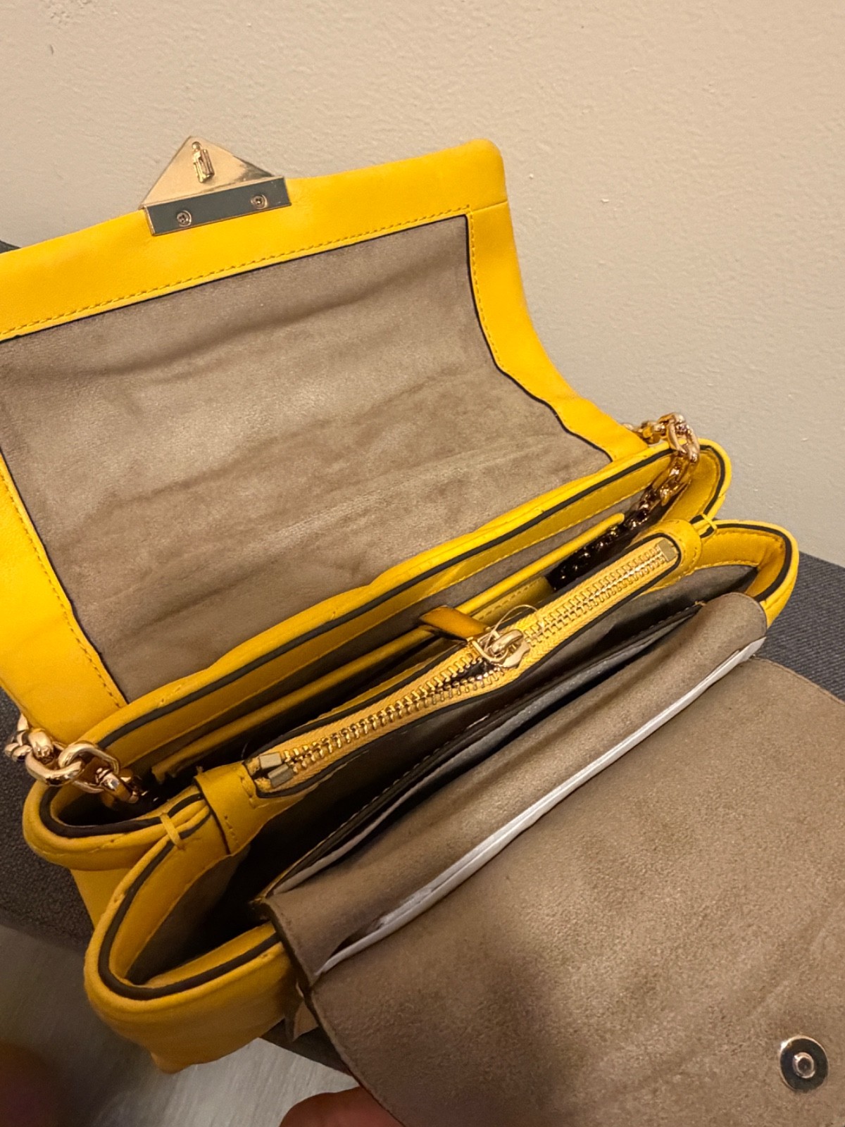 Michael Kors Cece Medium Convertible Chain Shoulder Bag Sunflower Yellow Leather