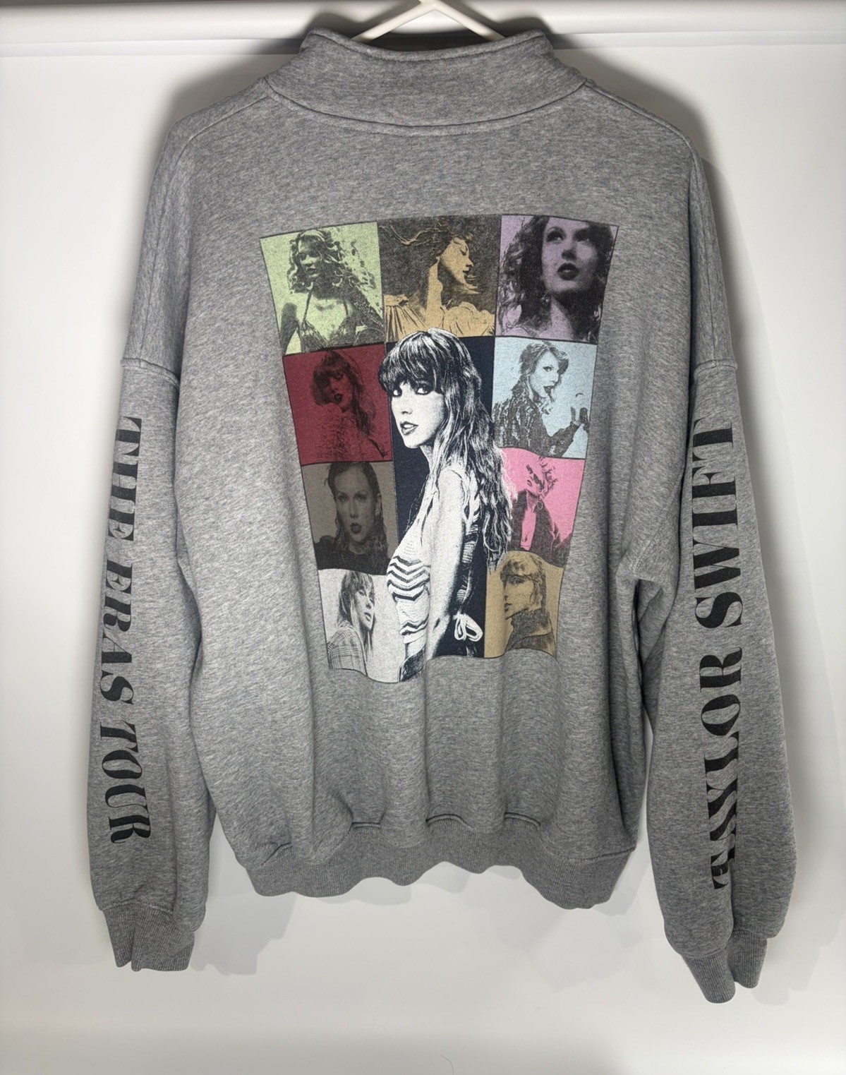 Taylor Swift Eras Tour 1/4 Zip Large Sweatshirt Gray Official Tour Merch Band L