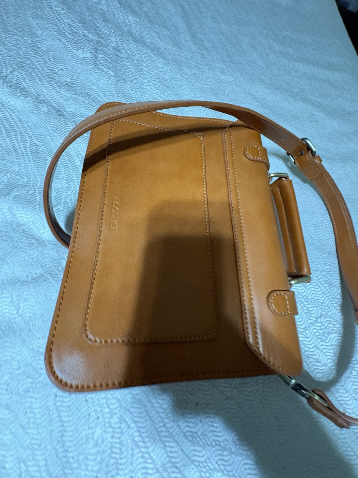ECOSUSI Brown FAUX Leather messenger bag