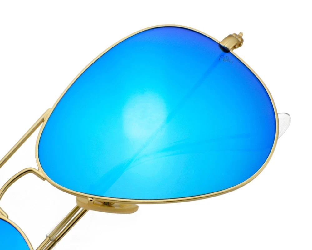 Ray-Ban Sunglasses RB3025 Aviator Flash Gold Frame Blue Flash Lens 58mm Unisex