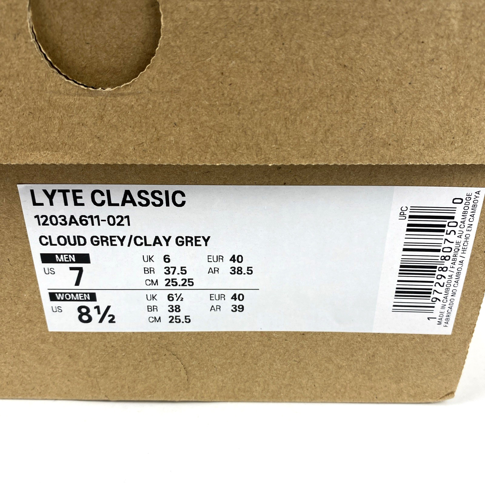 ASICS Lyte Classic Cloud Grey Clay Grey Women’s 8.5 – Men 7 1203A611-021 NWT