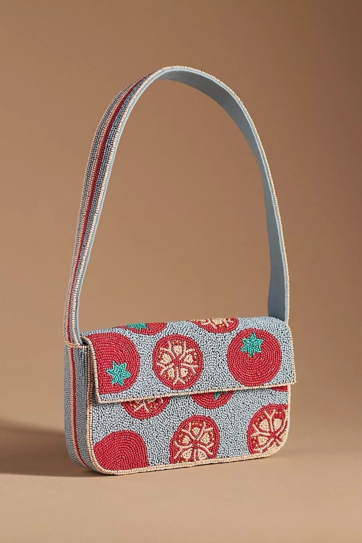 Anthropologie The Fiona Beaded Bag Food & Drink Edition Tomato – NWT