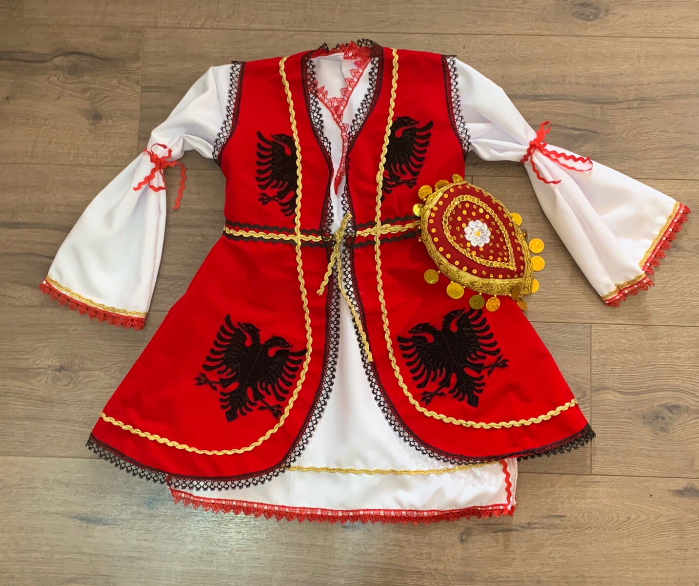 NEW ALBANIAN TRADITIONAL FOLK POPULAR COSTUME DALLAMA GIRLS 5 YEARS OLD ALBANIA