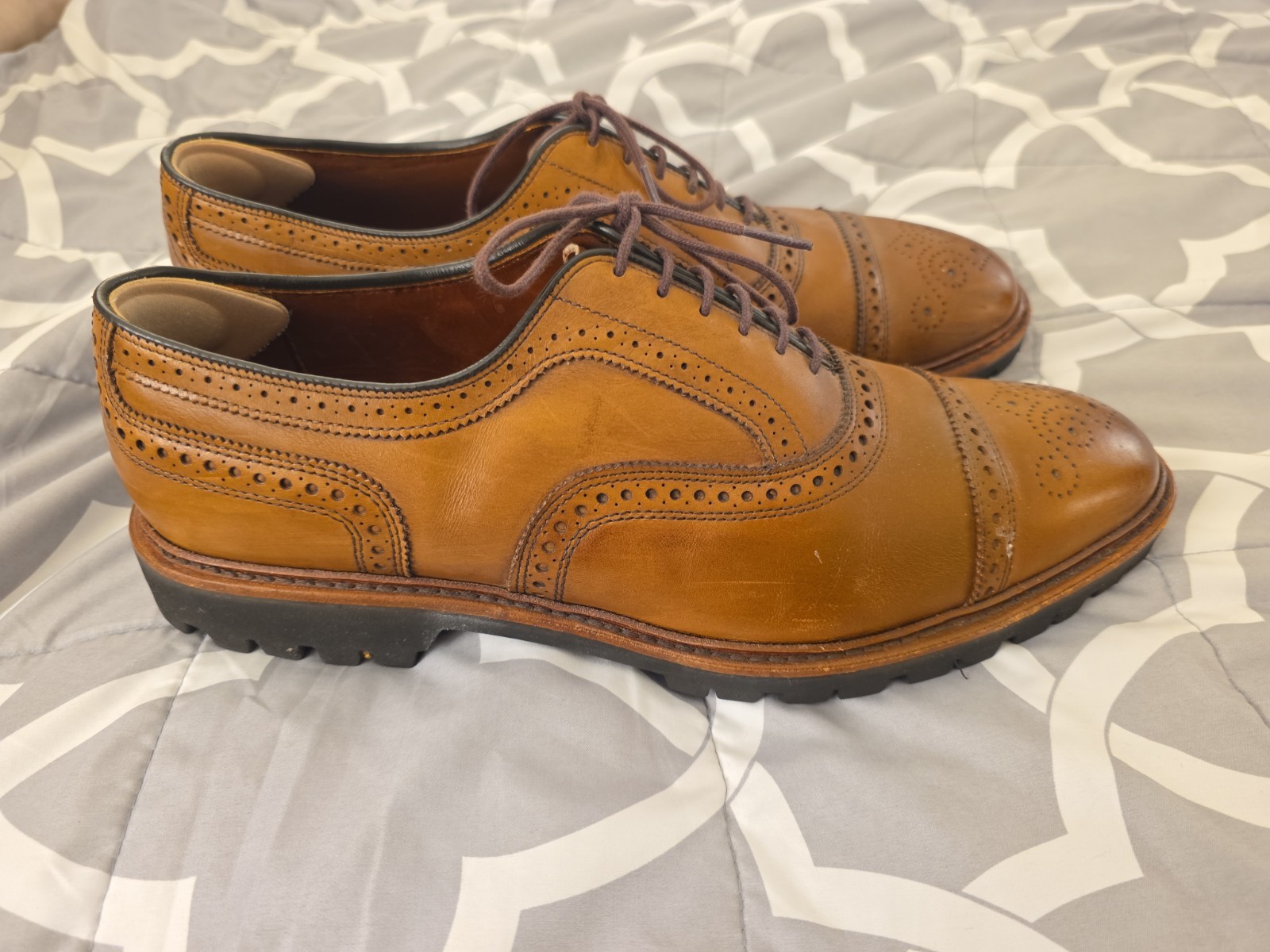 Allen Edmonds Strand Cap-toe Oxford Dress Shoe 13D Walnut Brown W/Lug Sole