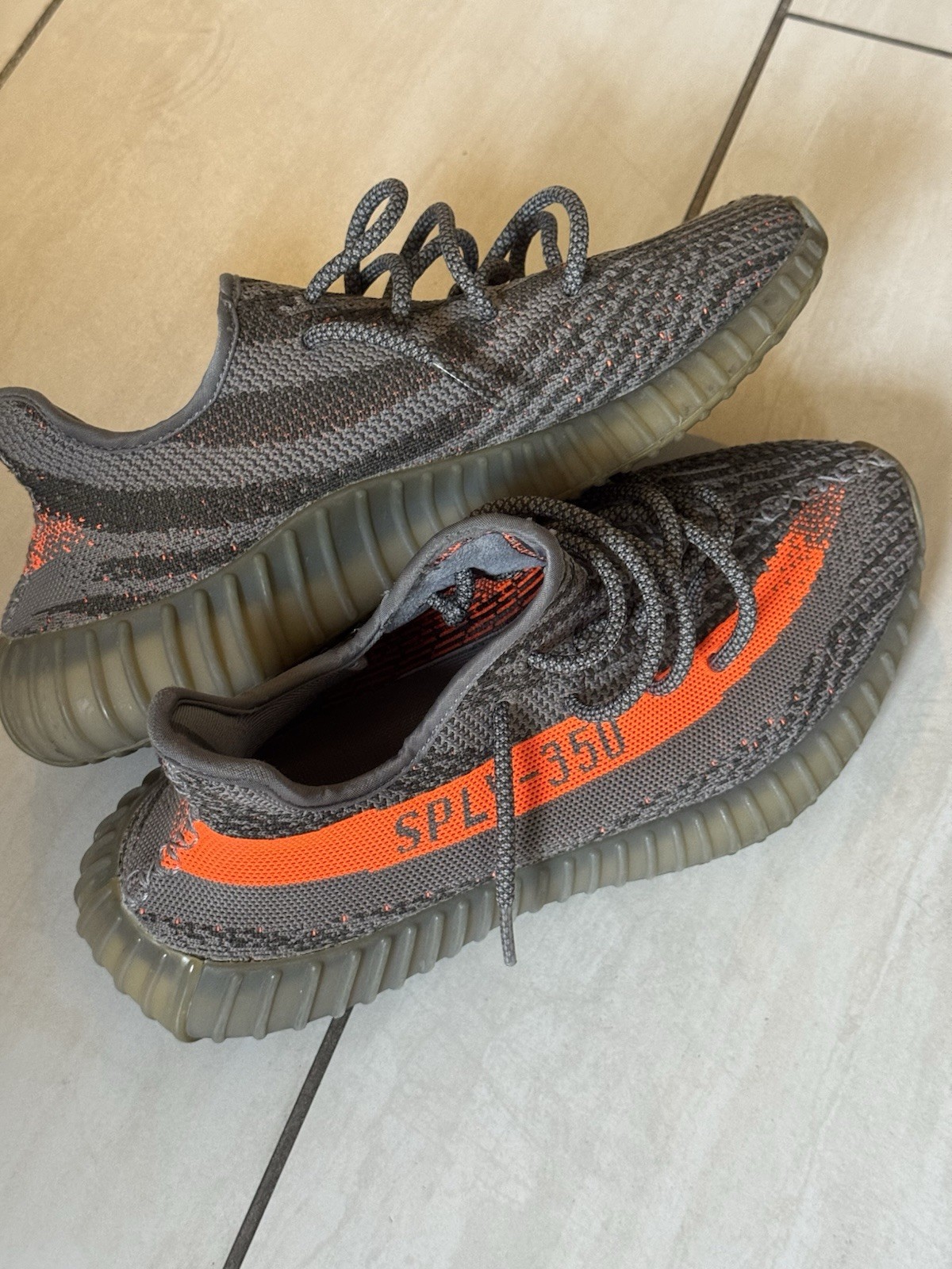 adidas Yeezy Boost 350 V2 Beluga Gray Orange Primeknit Men’s Low Top Sneakers