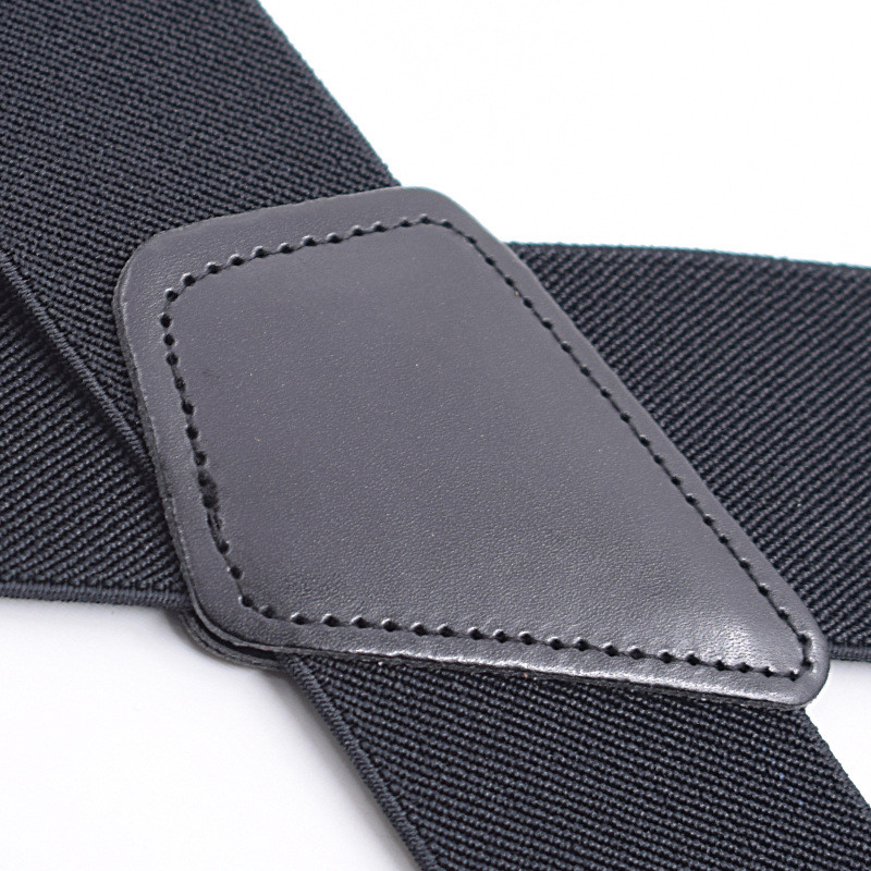 Mens Braces Suspenders Black X-shape Heavy Duty Biker Snowboard Trousers Wide 2″