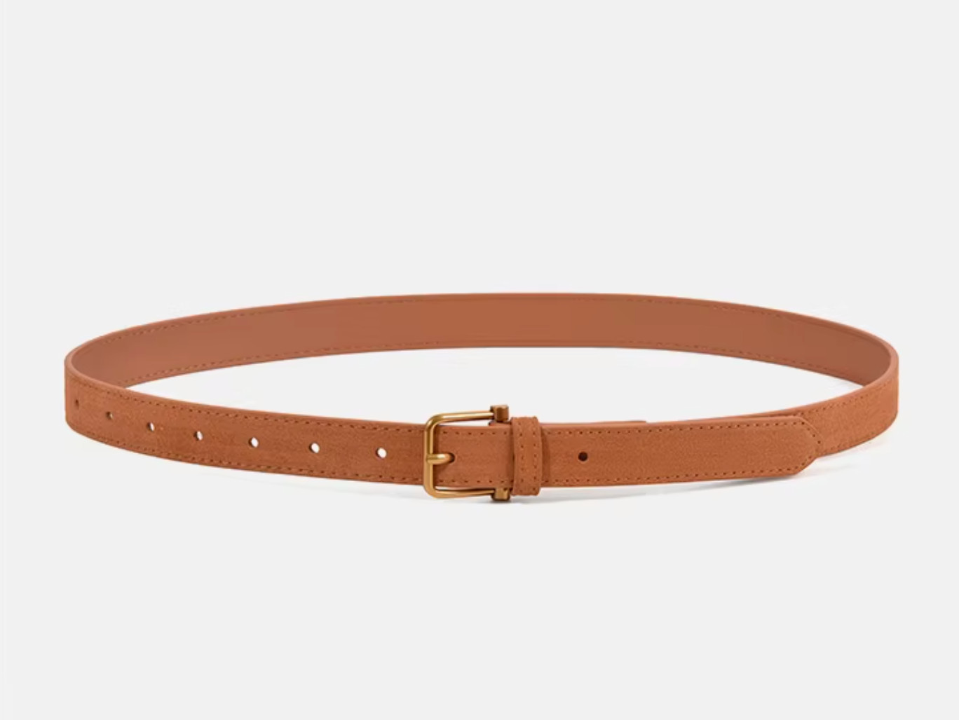 Spring Casual Caramel Color Eco-Friendly Genuine Cow Hide Leather Belt