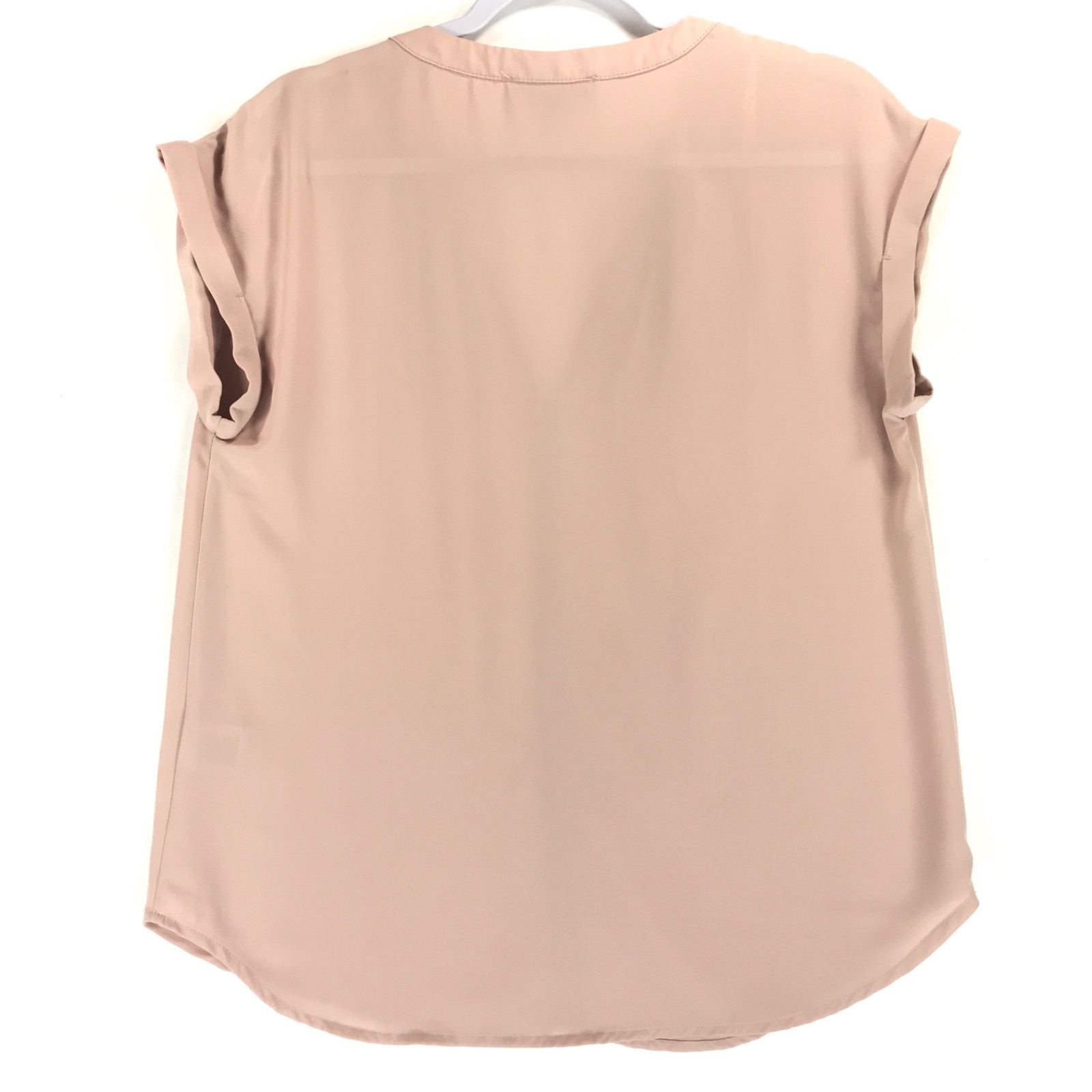 Philosophy Lightweight Blouse Women’s M Pink Poly V Neck Cap Sleeve Pullover