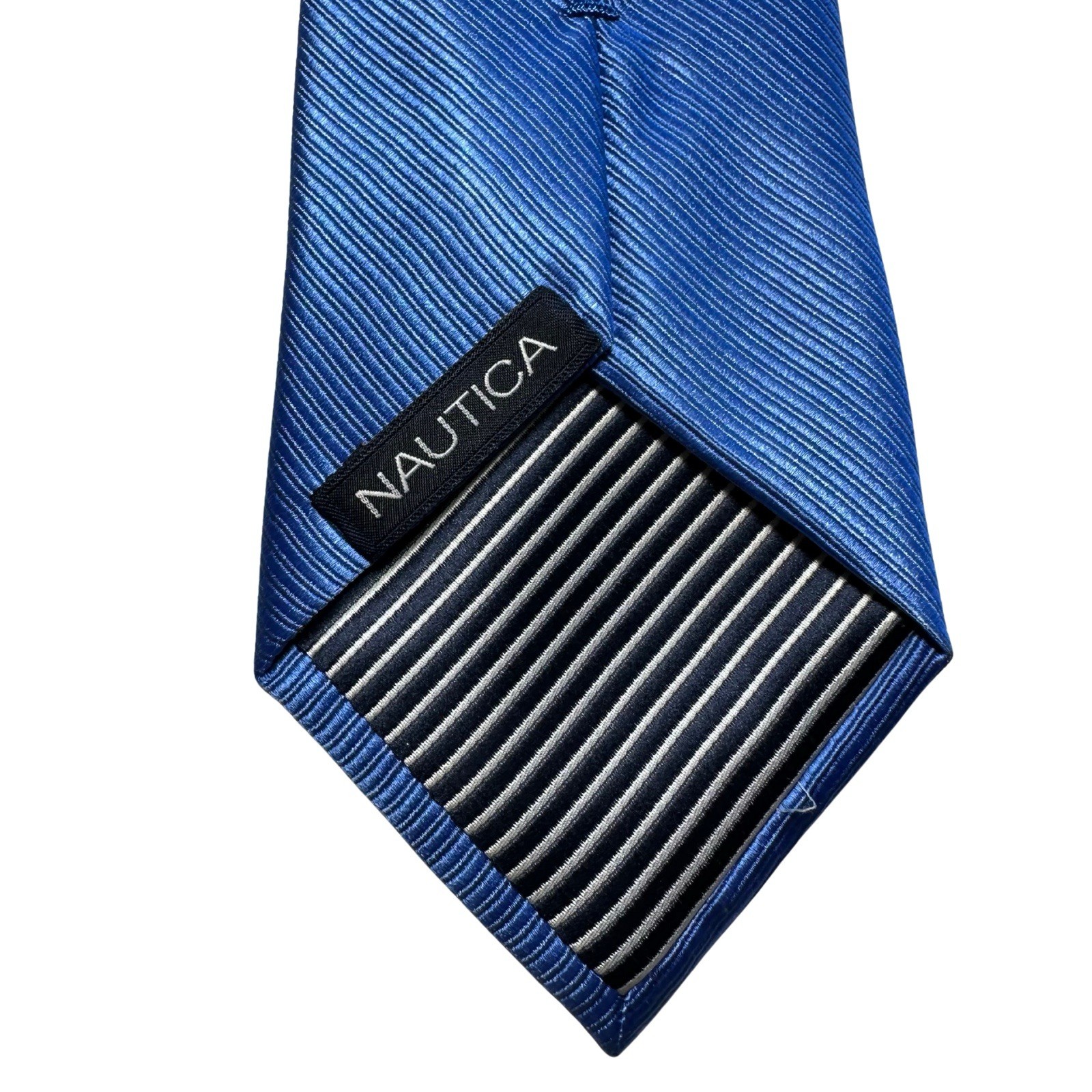 Nautica Blue Solid 100% Silk Necktie 59 X 3.5 All Occasions Beautiful Tie!