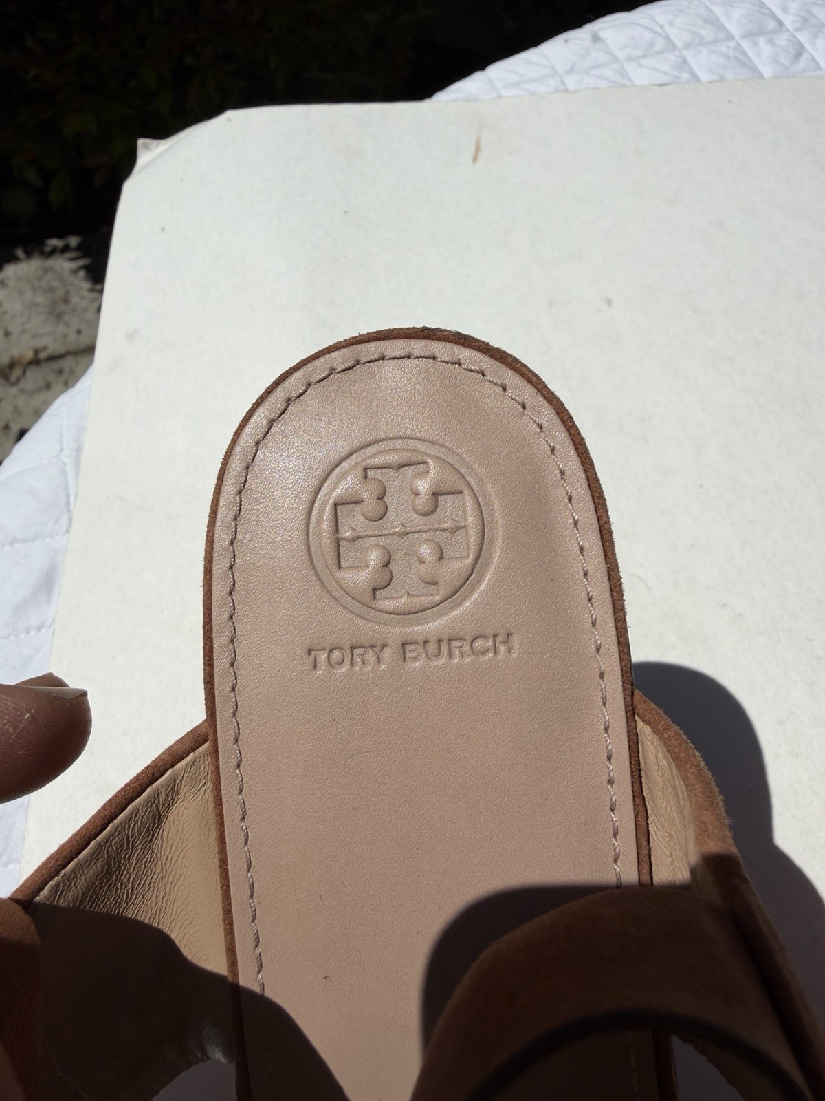 Tory Burch Loretta 120mm Lancaster Cuoio Brown Suede Platform Wedge Sandals 11 M