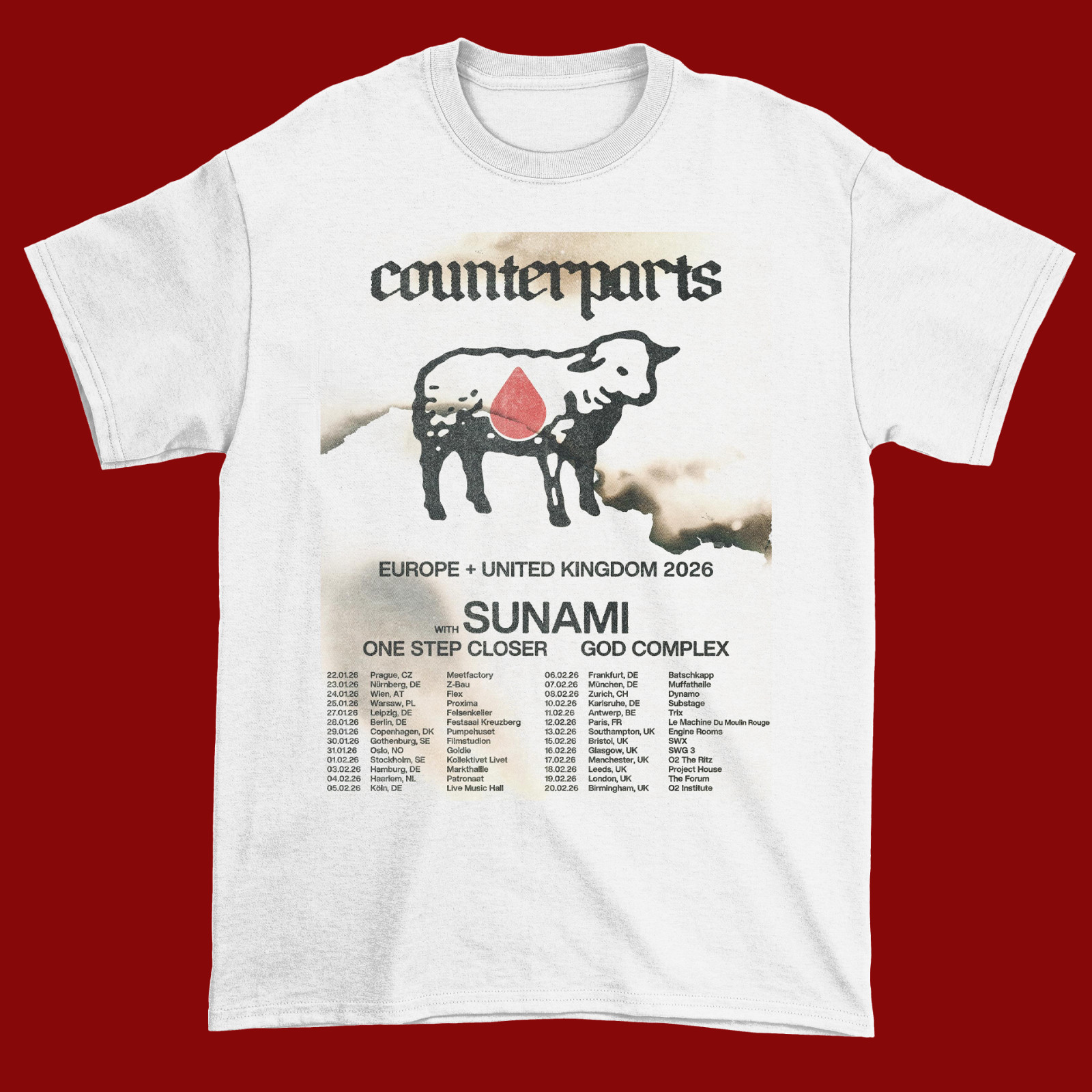 Counterparts Band EUROPE & UNITED KINGDOM 2026 T-Shirt All size S-5XL HL783