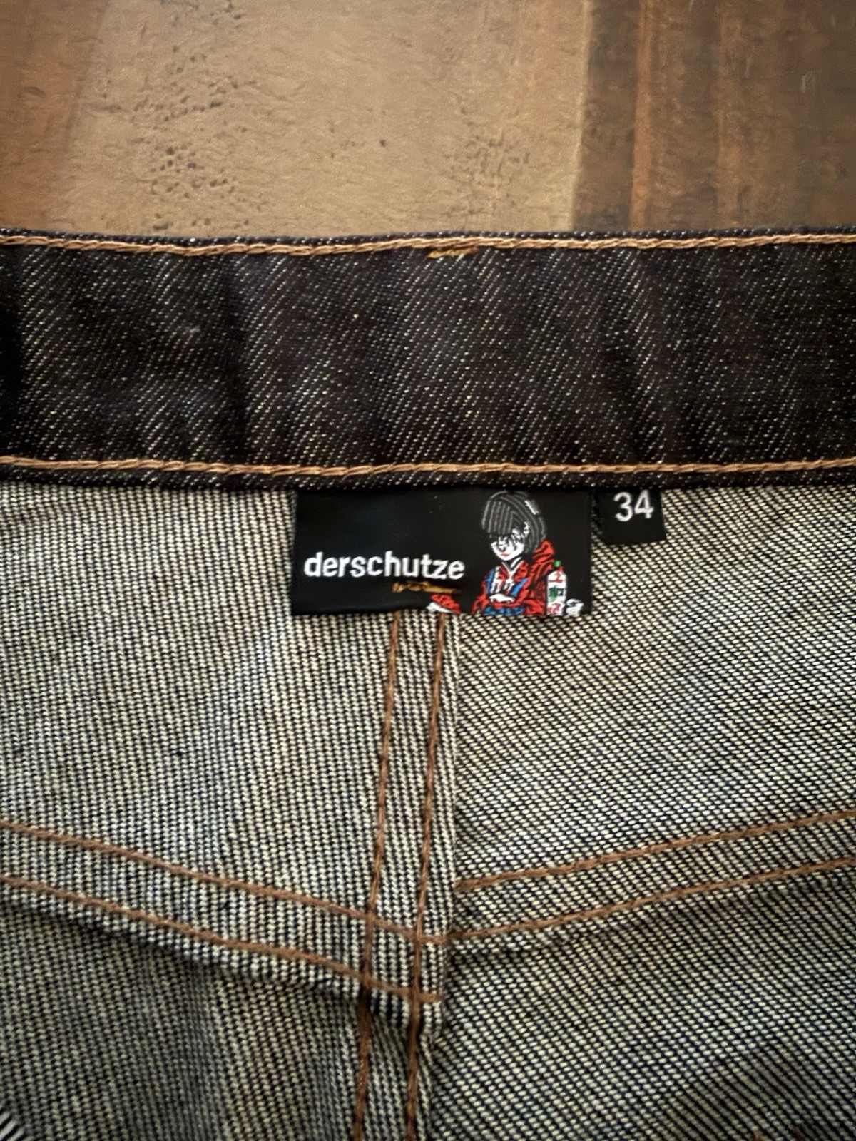 derschutze Black Dark Wash Denim Shorts Regular Fit 12in Inseam 5-Pocket