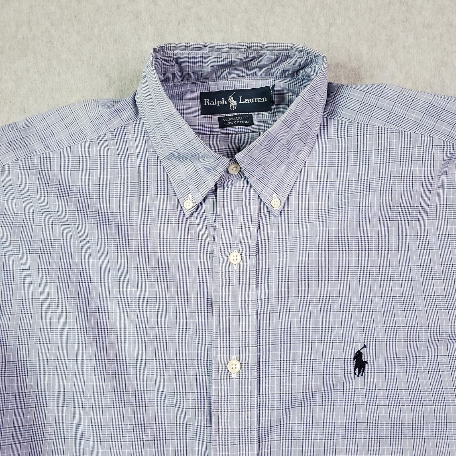 Ralph Lauren Shirt Mens 15 1/2 34/35 Plaid Yarmouth Button Down Classic Fit