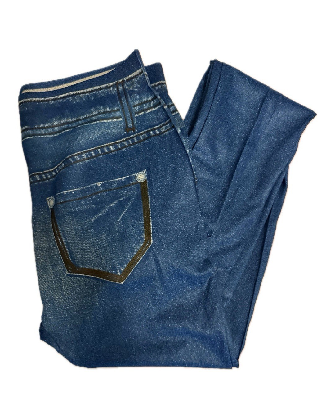 Solid Color Vintage Leggings Stretchy Ladies False Jeans SKU1559