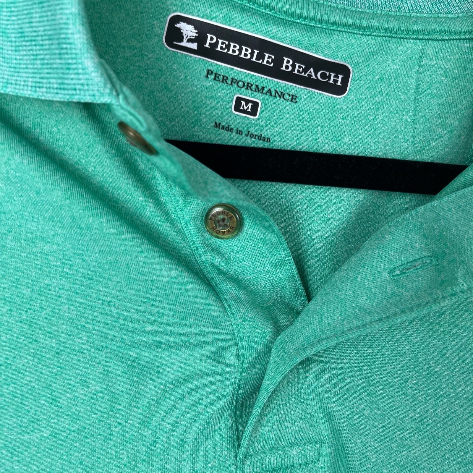 Pebble Beach Men’s Light Green Performance Pull Over Golf Polo Size Medium