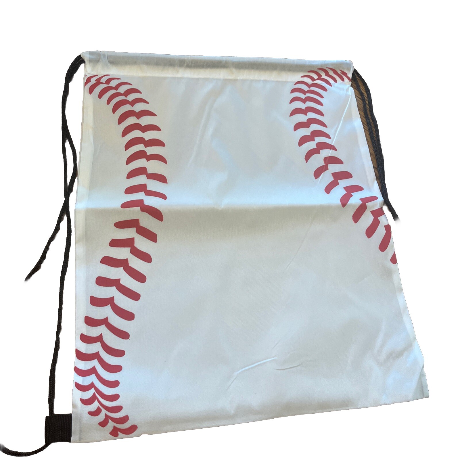 Youth Kids White Party Favor Gym Sports Baseball Drawstring Backpack Bags 12 Pk