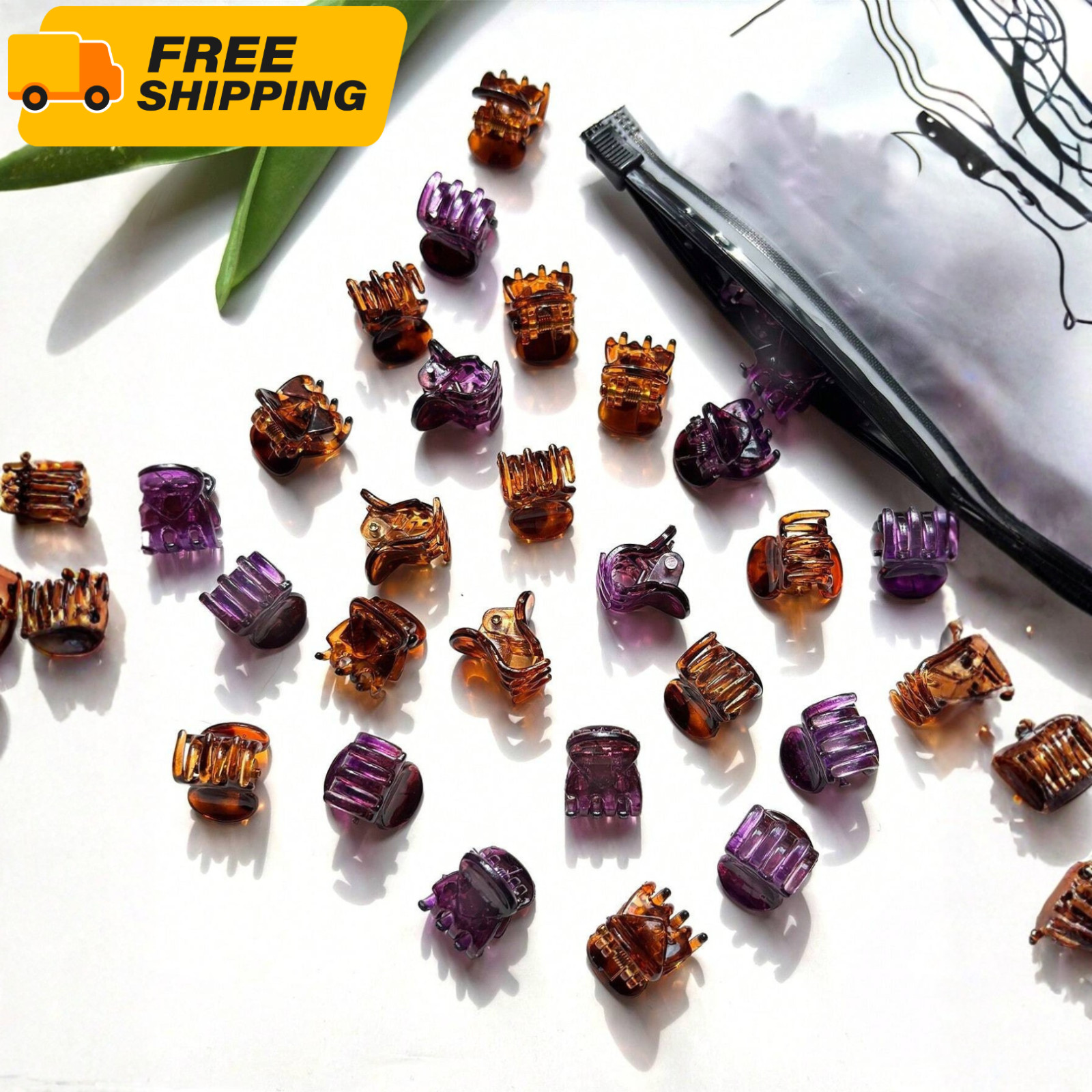 20pcs Mini Brown Hair Clips Strong Grip Claw Clips Women Bangs Bun Accessories