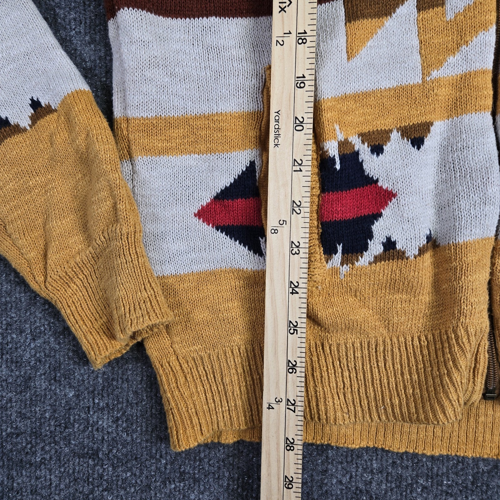 Sun + Stone Cardigan Sweater Mens M Southwestern Aztec Full Zip Cotton Shawl